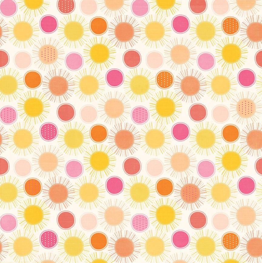 Sweet Sunshine Collection Sun Rays 12 x 12 Double-Sided Scrapbook Paper by Photo Play Paper - Scrapbook Supply Companies