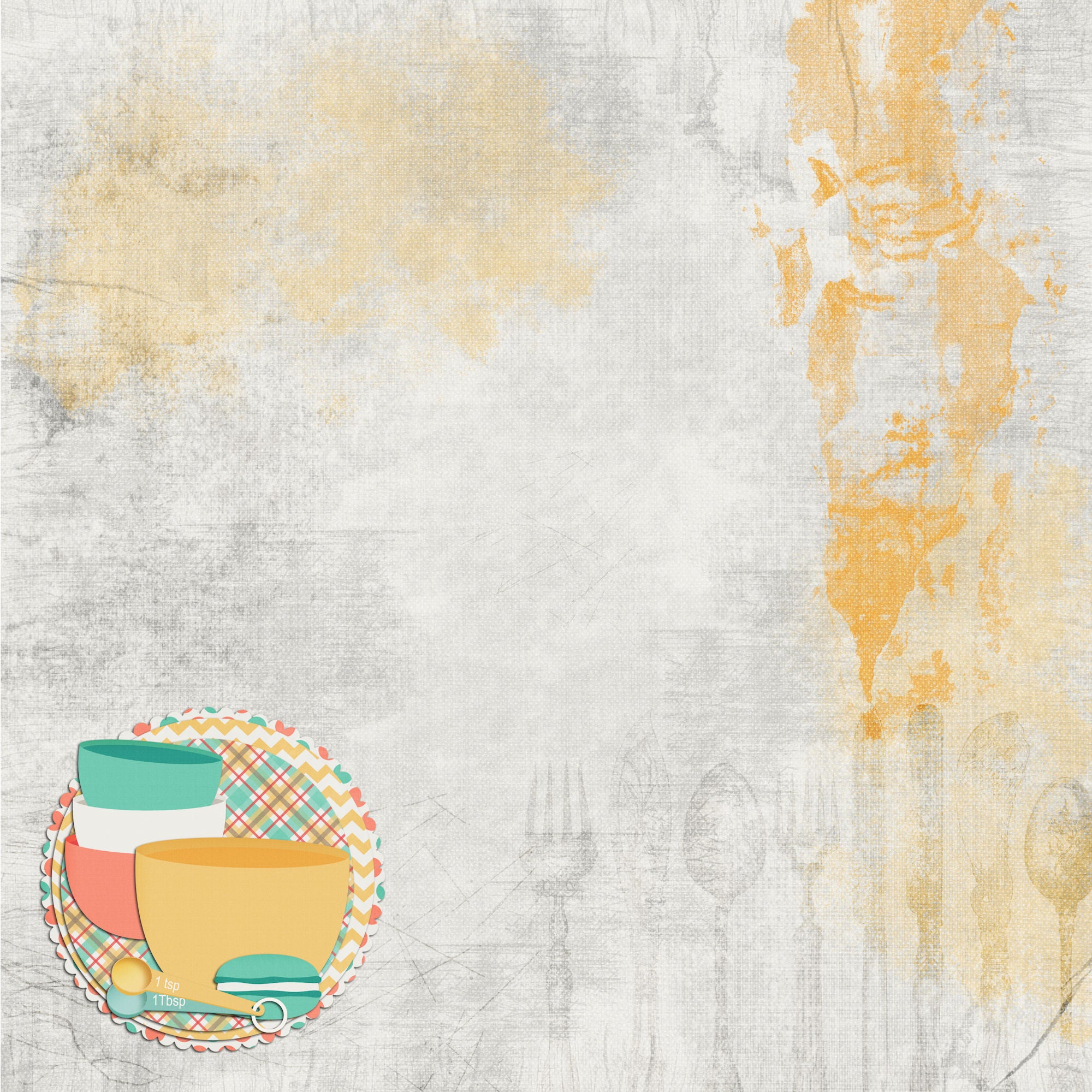 Stir It Up Collection Measure Twice 12 x 12 Double-Sided Scrapbook Paper by SSC Designs