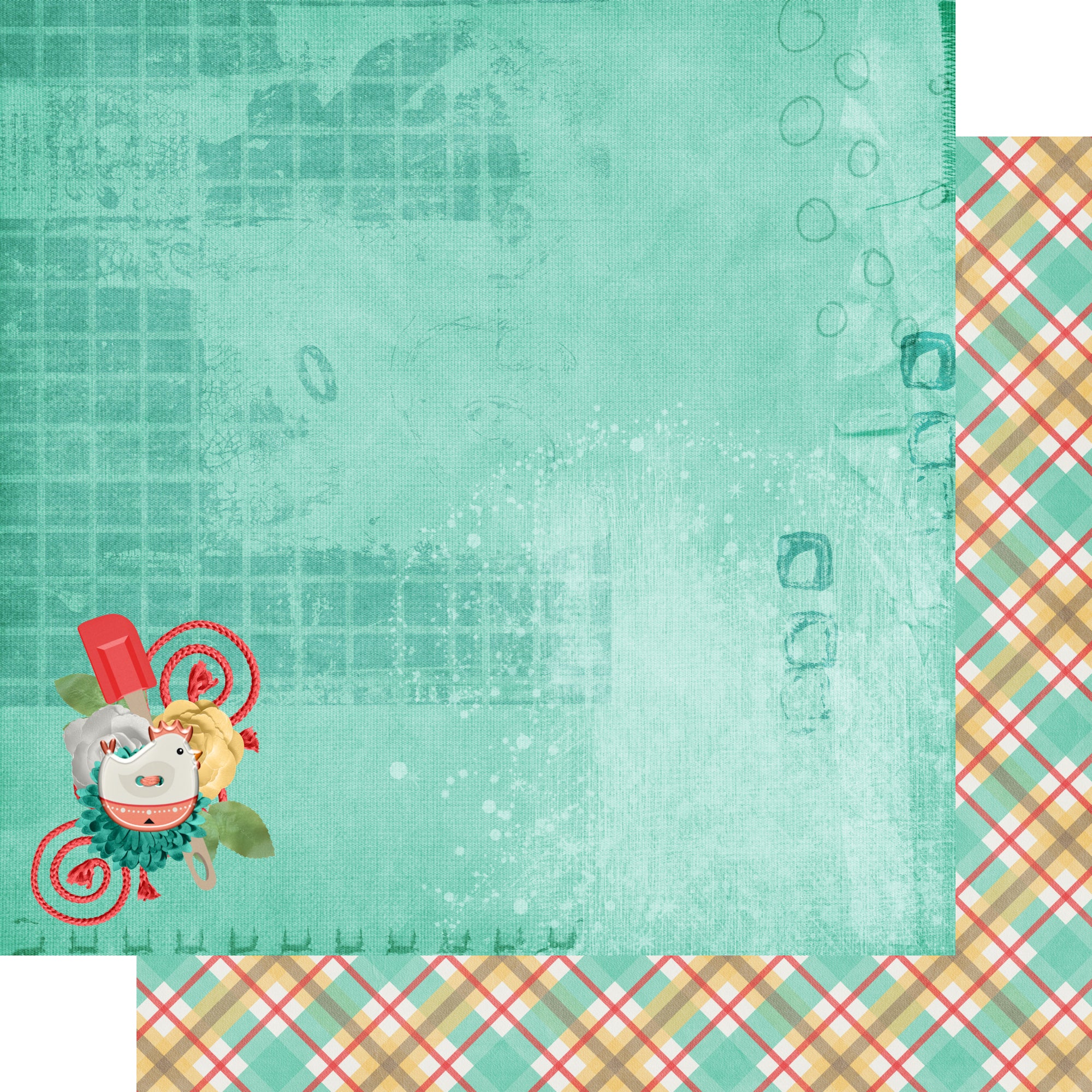 Stir It Up Collection Chicken Little 12 x 12 Double-Sided Scrapbook Paper by SSC Designs