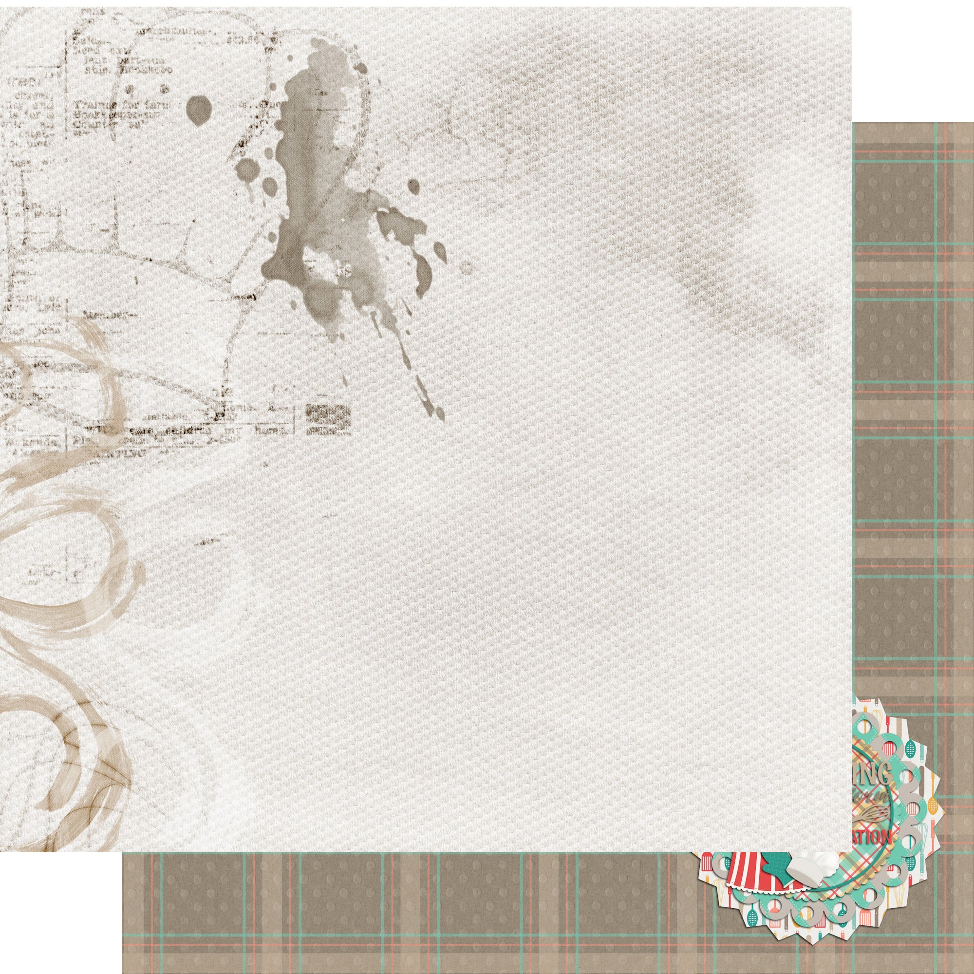 Stir It Up Collection Baking Meditation 12 x 12 Double-Sided Scrapbook Paper by SSC Designs