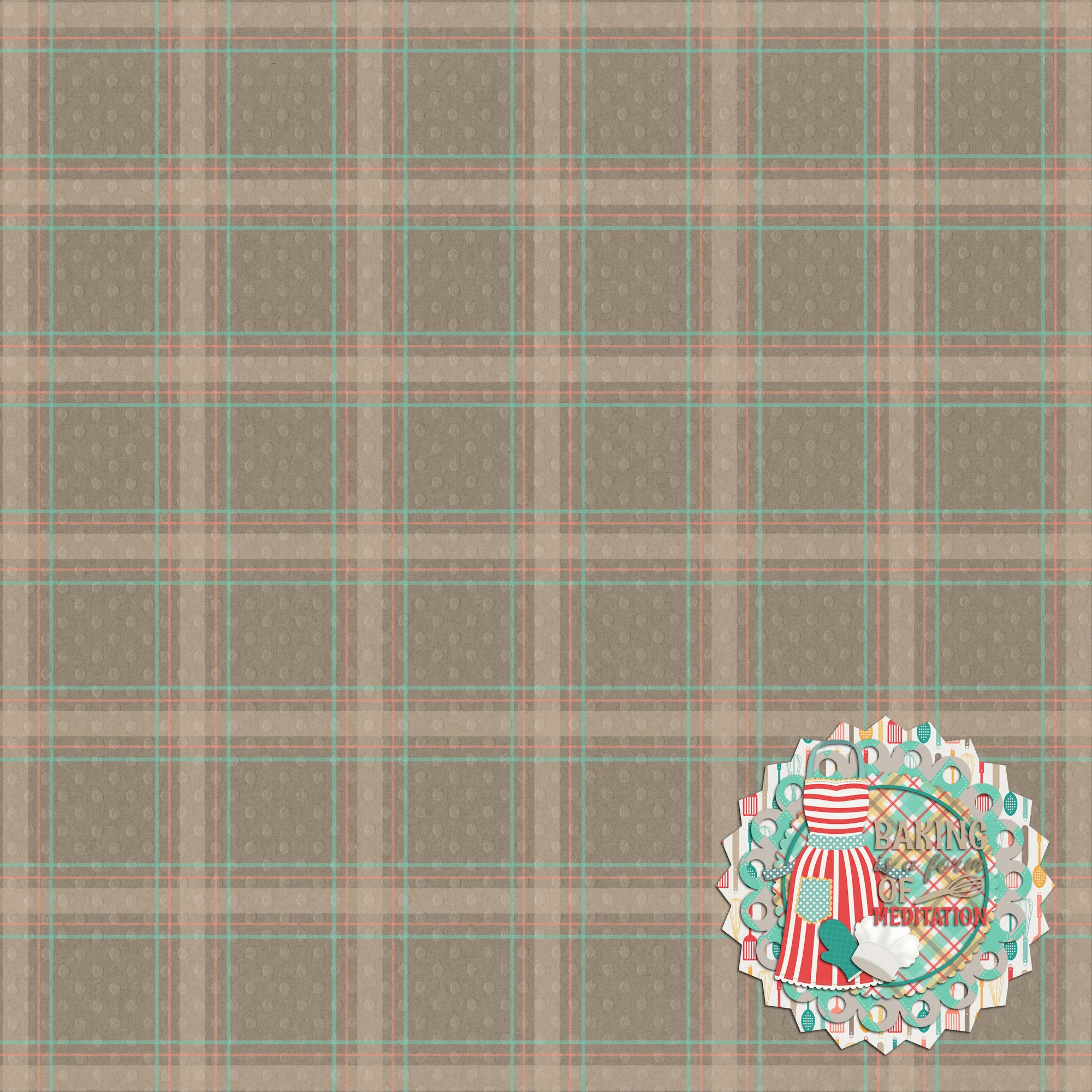 Stir It Up Collection Baking Meditation 12 x 12 Double-Sided Scrapbook Paper by SSC Designs