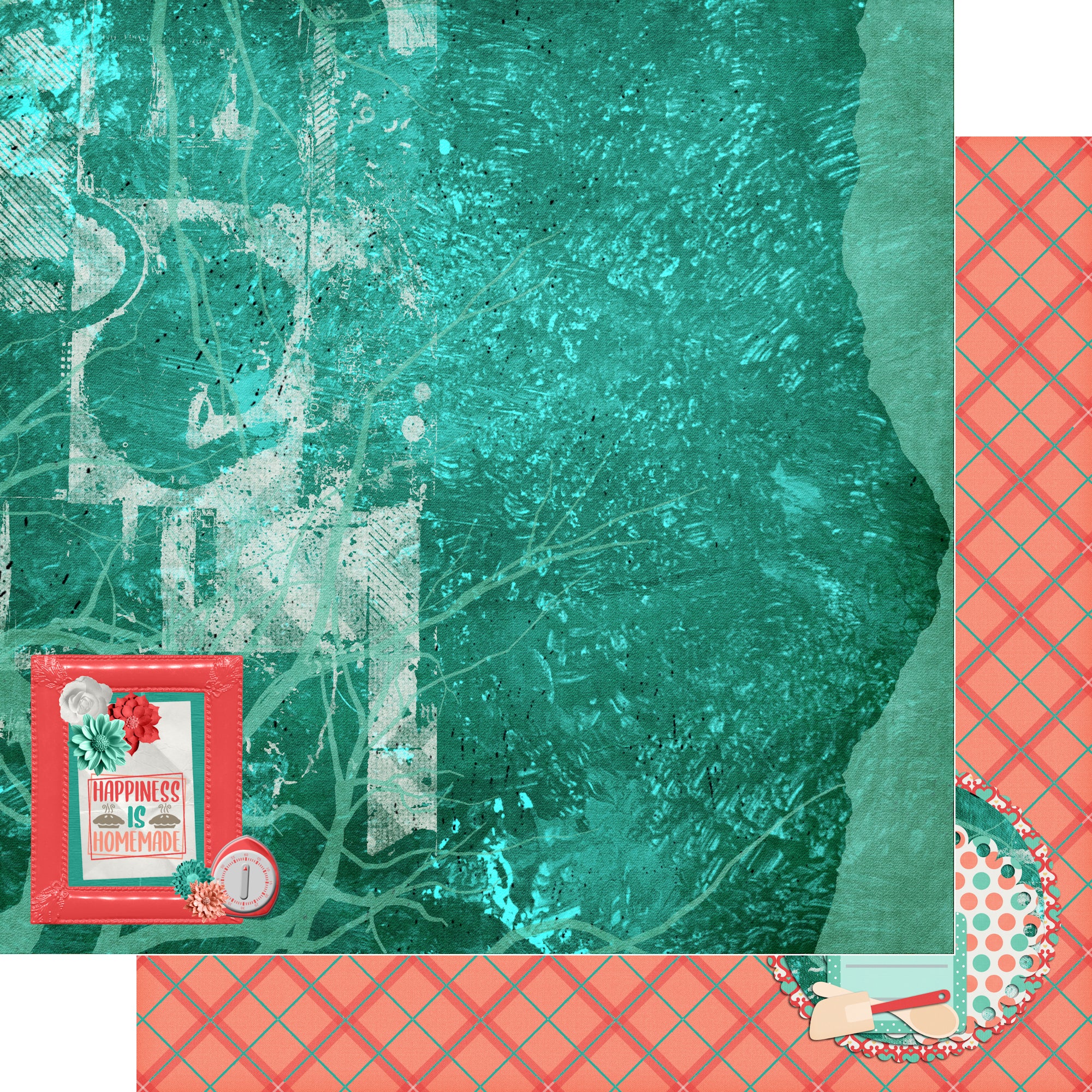 Stir It Up Collection Happiness Is Homemade 12 x 12 Double-Sided Scrapbook Paper by SSC Designs