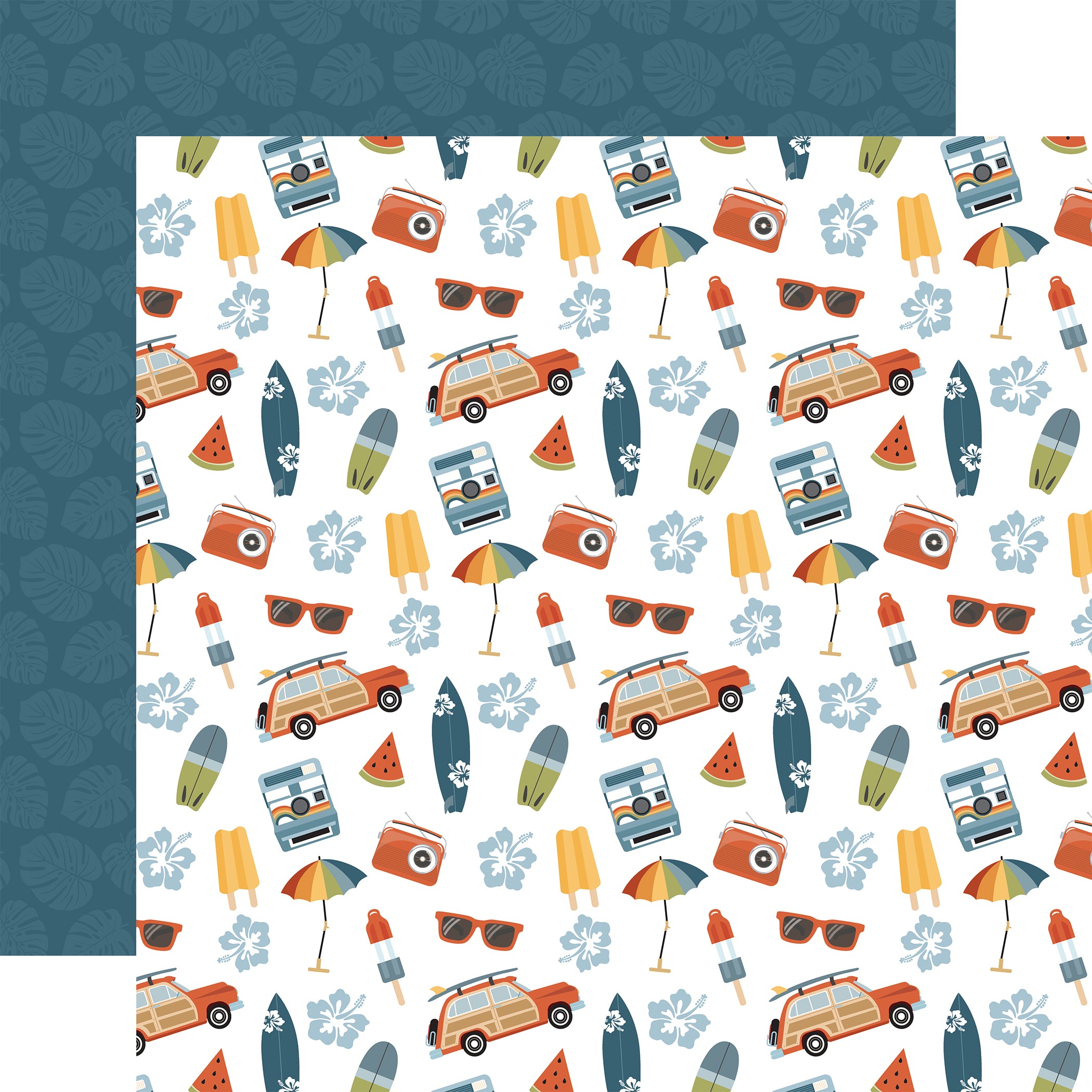 Summer Vibes Scrapbook Paper & Sticker Collection Kit by Echo Park Paper - 13 Pieces
