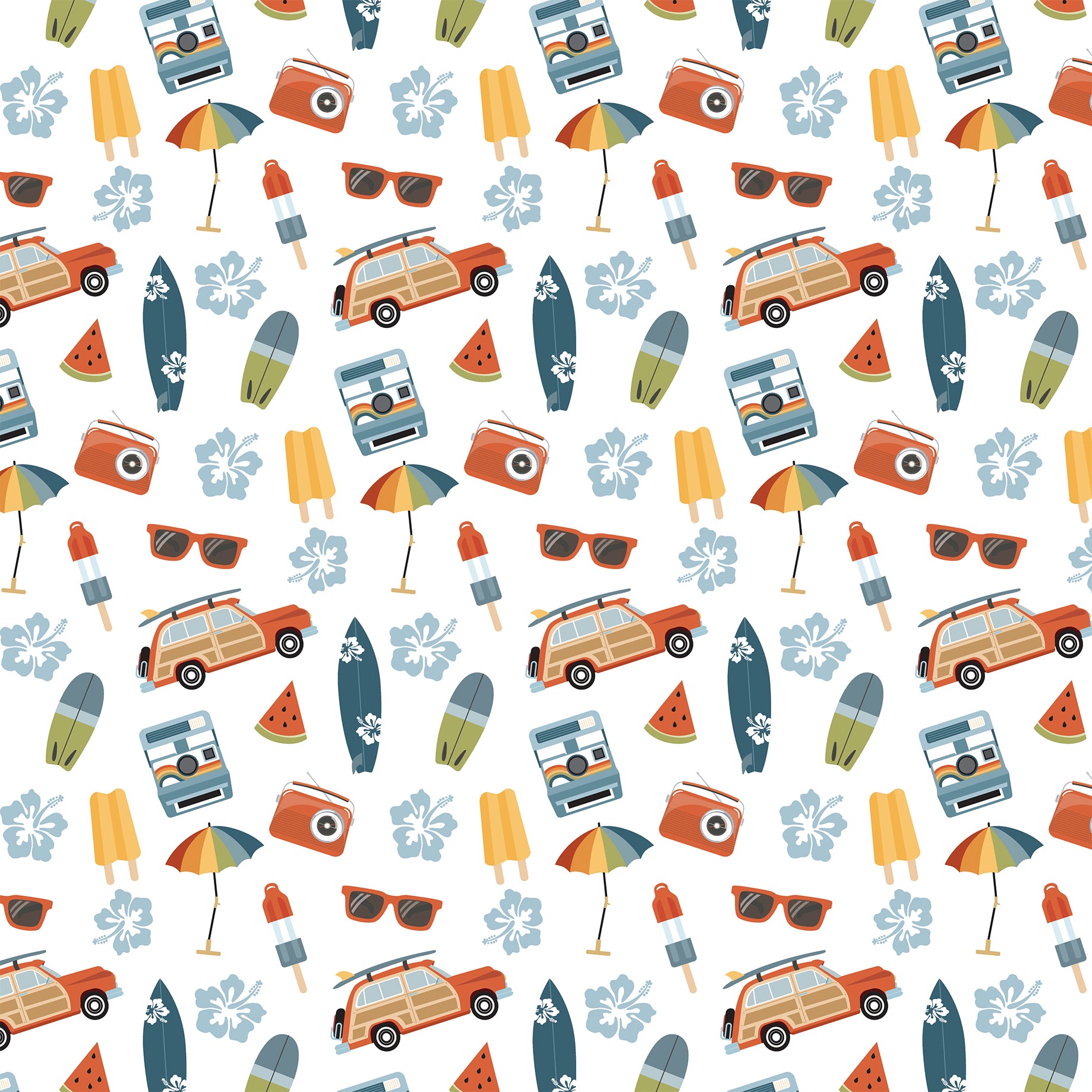 Summer Vibes Collection Heat Wave Essentials 12 x 12 Double-Sided Scrapbook Paper by Echo Park Paper