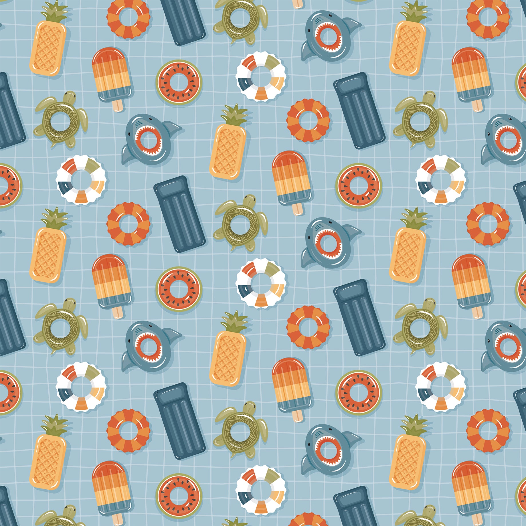 Summer Vibes Collection Pool Pals 12 x 12 Double-Sided Scrapbook Paper by Echo Park Paper