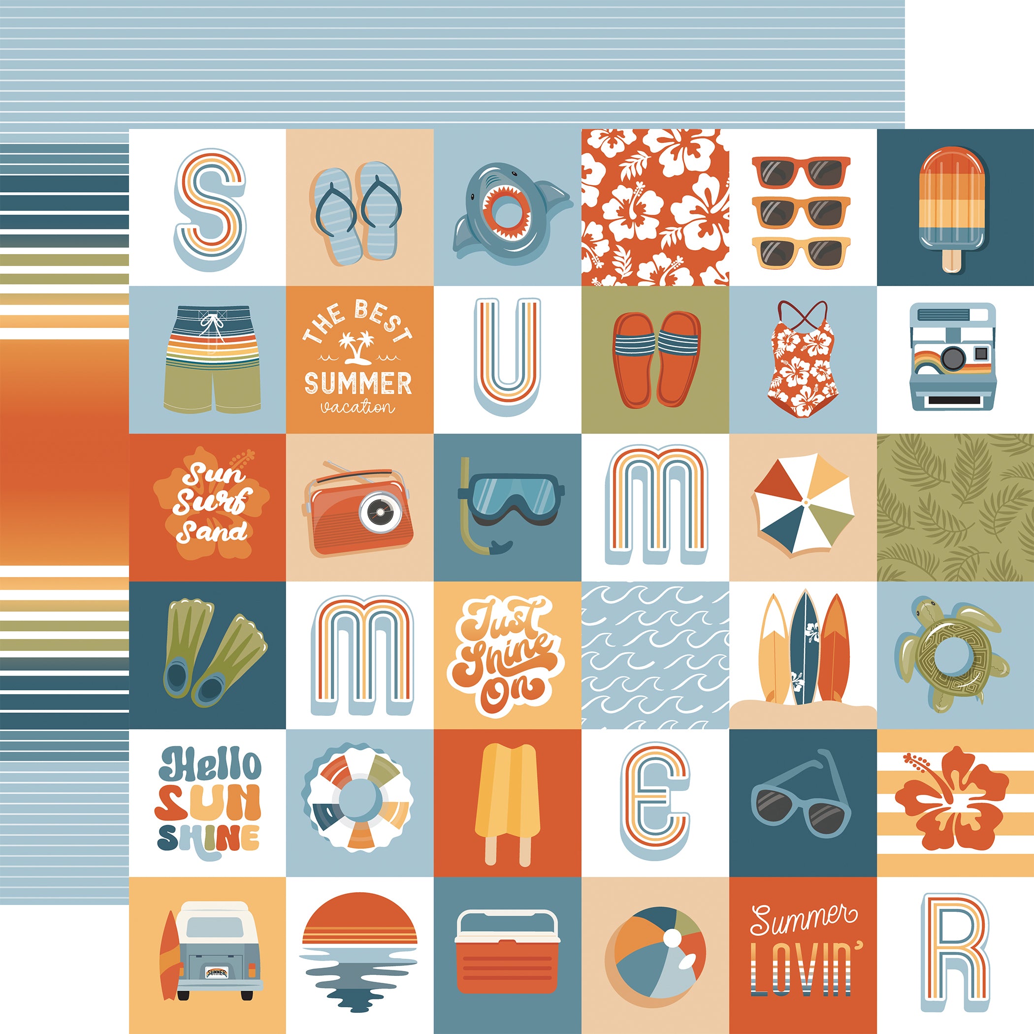 Summer Vibes 12 x 12 Scrapbook Collection Kit by Echo Park Paper - 13 Pieces