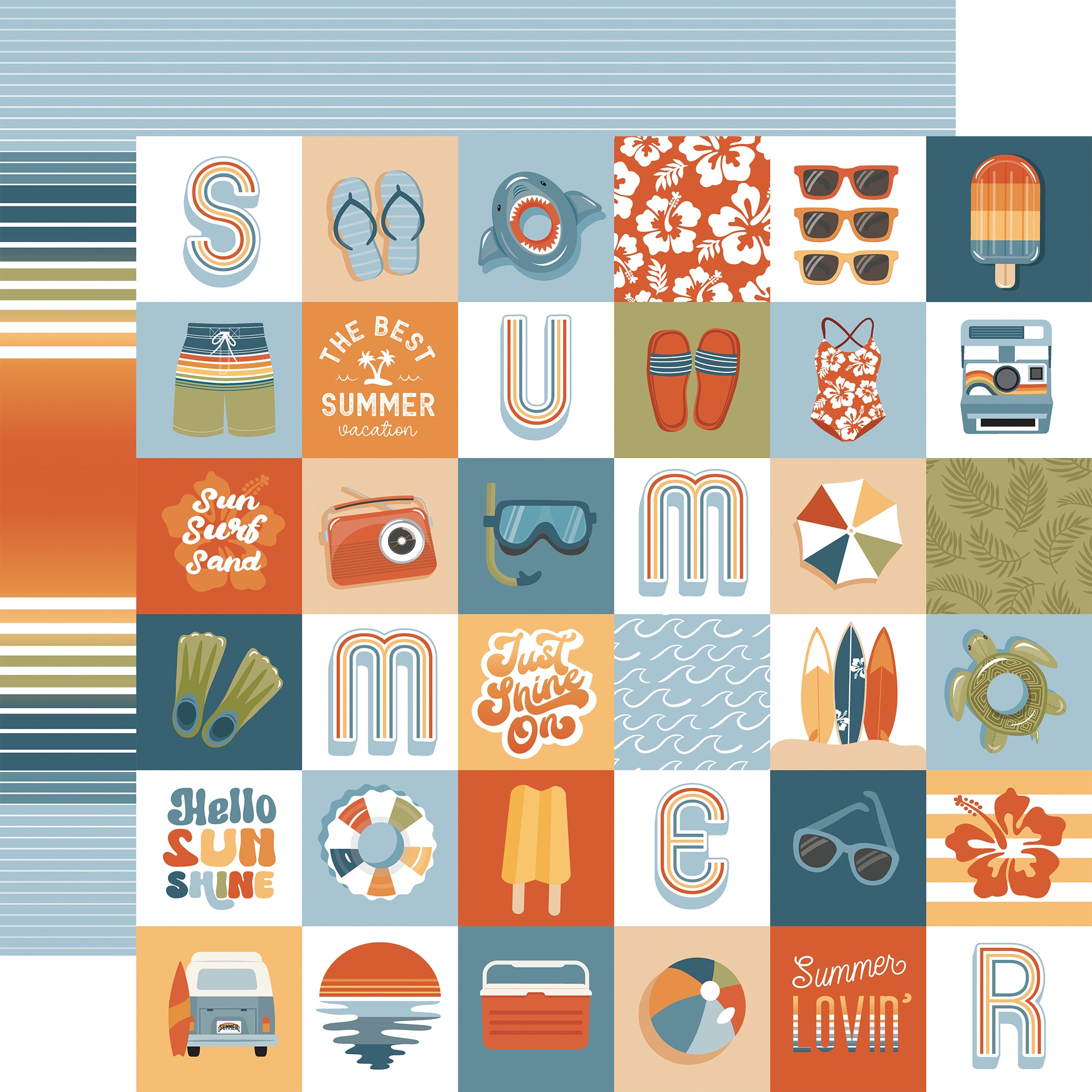 Summer Vibes Collection 12 x 12 Scrapbook Collection Kit by Echo Park Paper