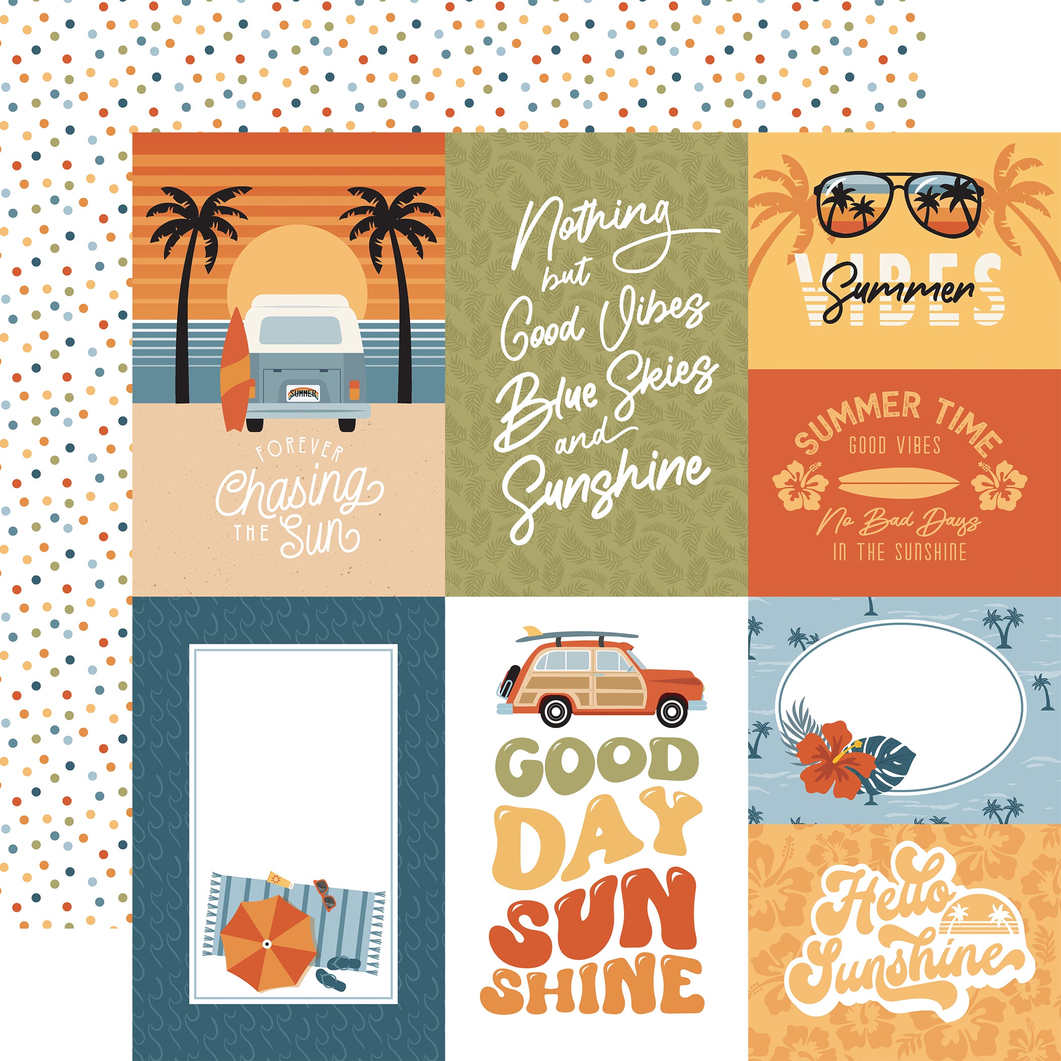 Summer Vibes 12 x 12 Scrapbook Collection Kit by Echo Park Paper - 13 Pieces