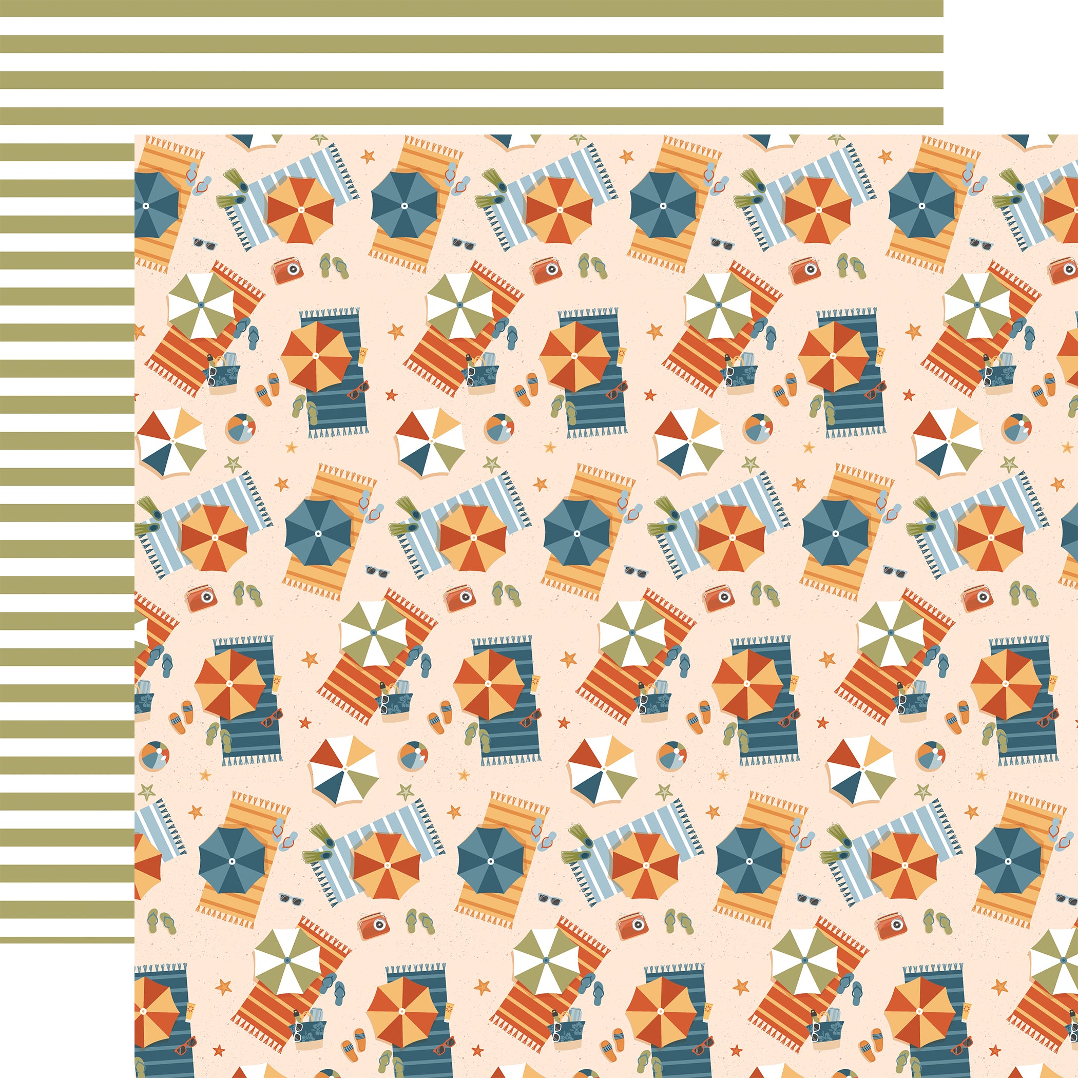 Summer Vibes Collection Bake In The Sun 12 x 12 Double-Sided Scrapbook Paper by Echo Park Paper