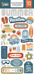 Summer Vibes Collection 6 x 12 Scrapbook Chipboard Phrases by Echo Park Paper
