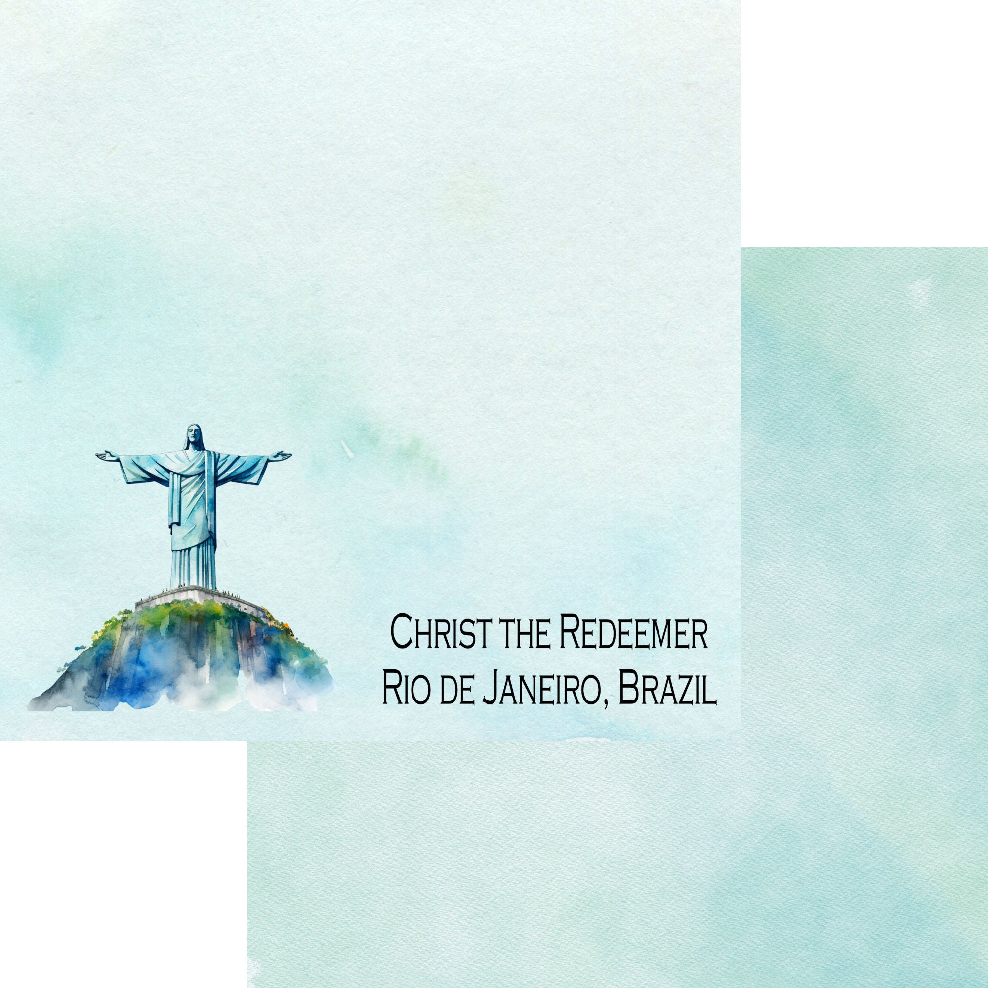 Seven Wonders Collection Christ The Redeemer 12 x 12 Double-Sided Scrapbook Paper by SSC Designs