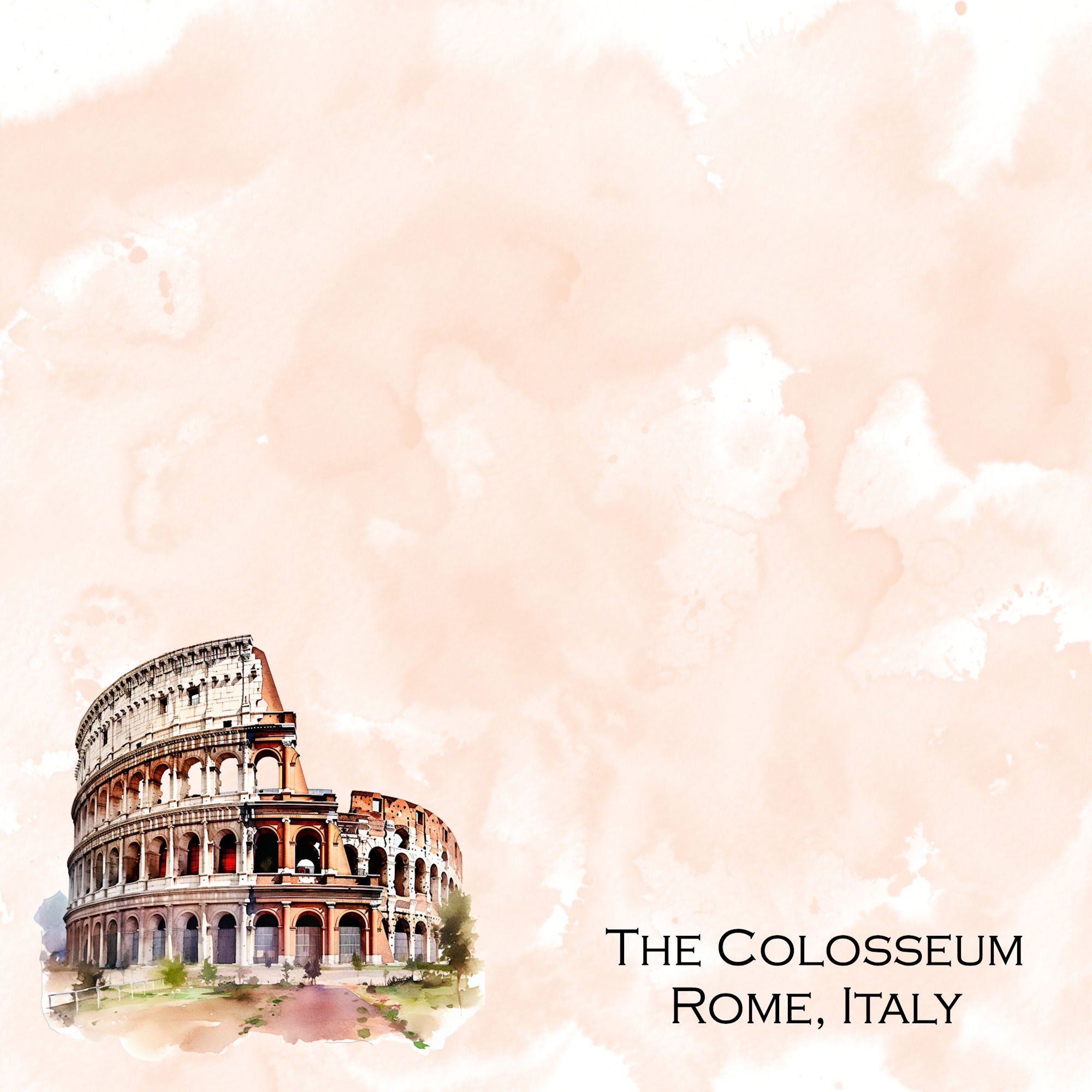 Seven Wonders Collection The Colosseum 12 x 12 Double-Sided Scrapbook Paper by SSC Designs