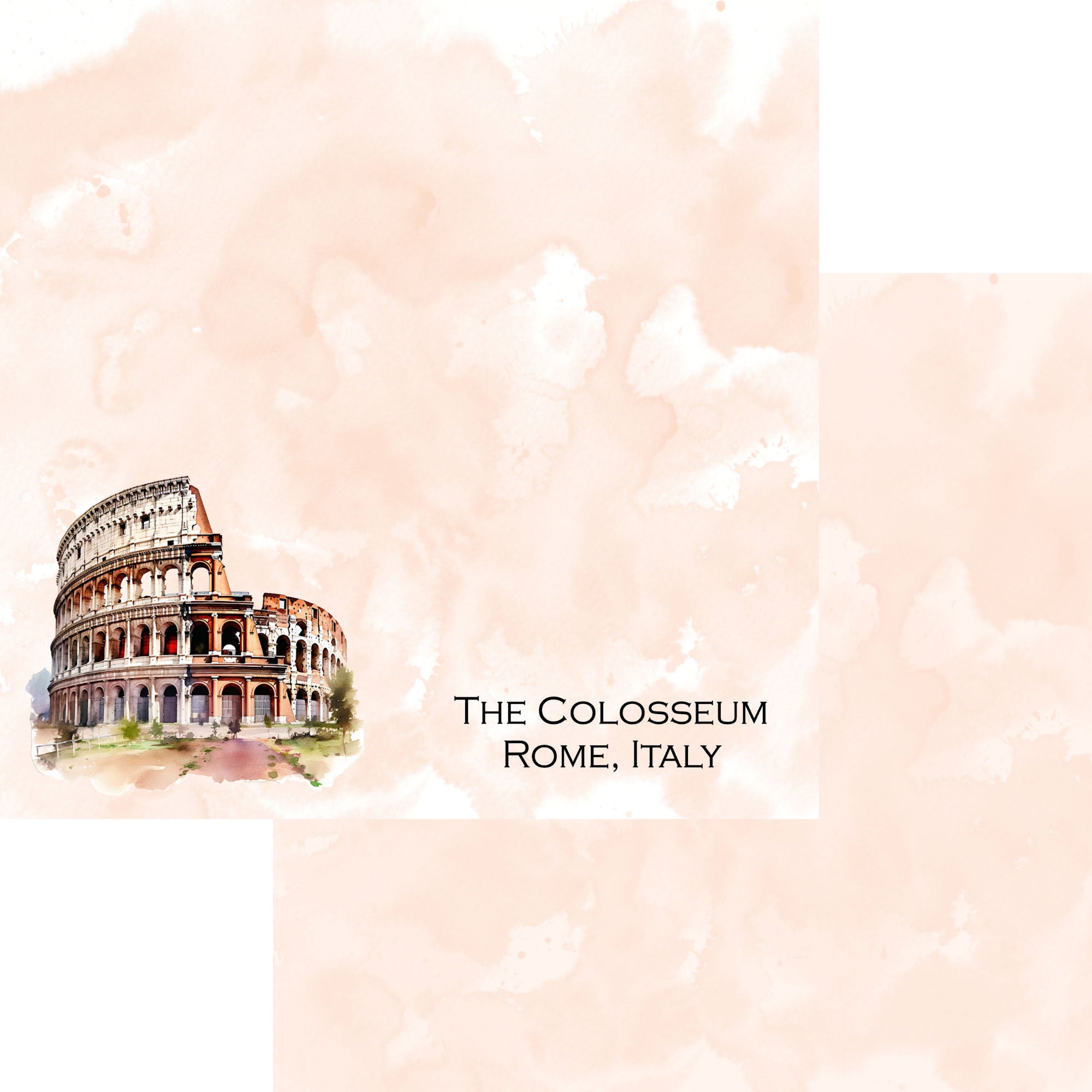 Seven Wonders Collection The Colosseum 12 x 12 Double-Sided Scrapbook Paper by SSC Designs