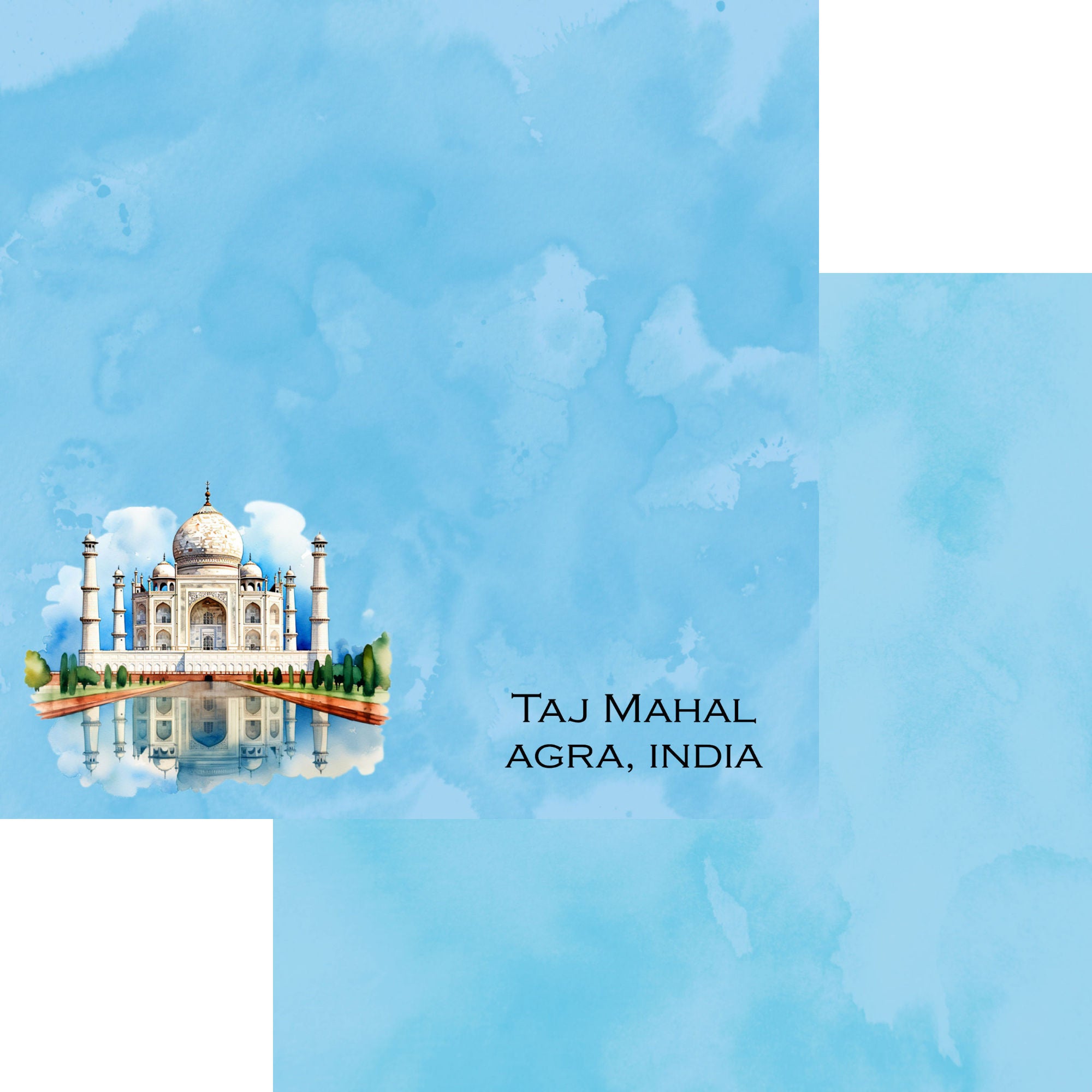 Seven Wonders Collection Taj Mahal 12 x 12 Double-Sided Scrapbook Paper by SSC Designs