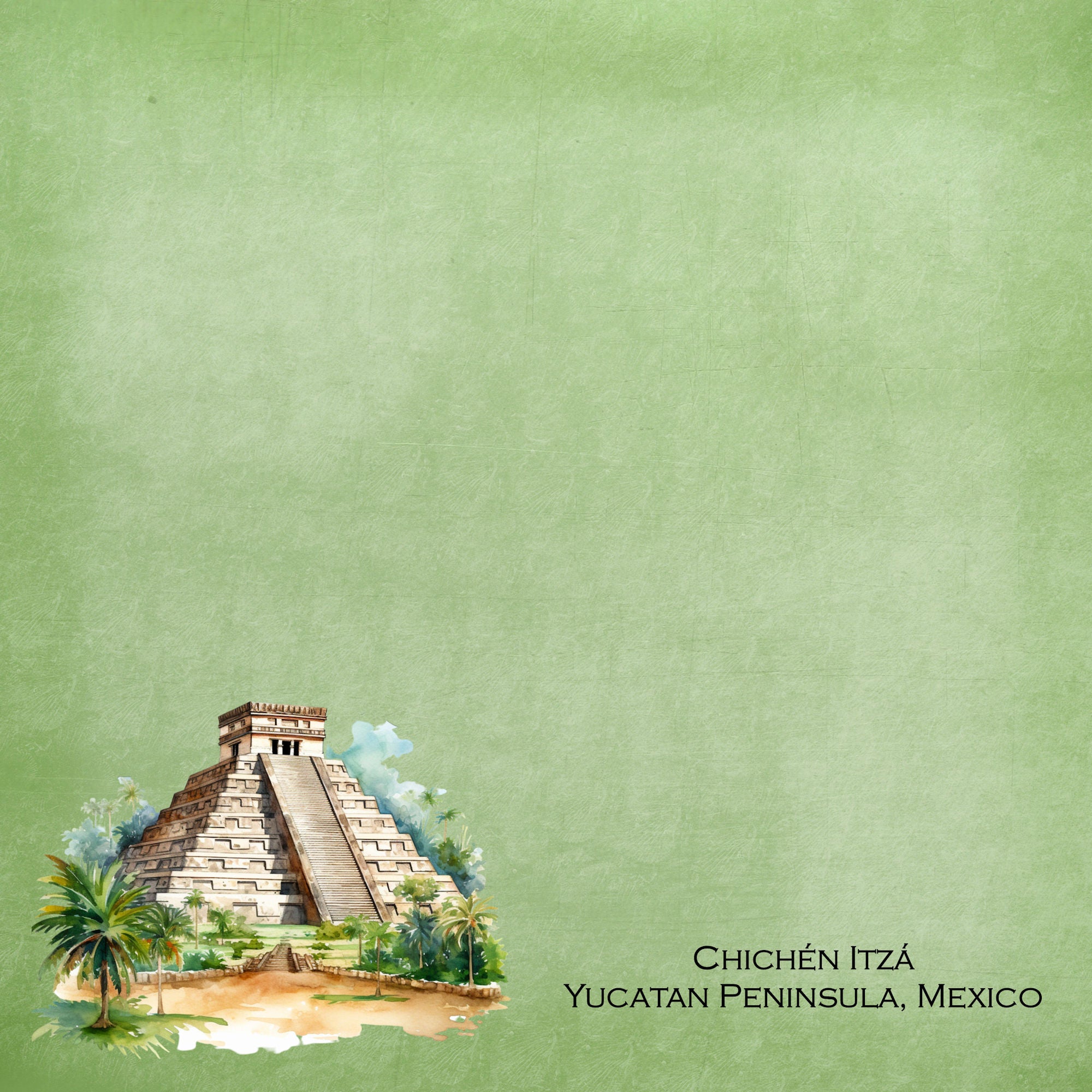 Seven Wonders Collection Chichen Itza 12 x 12 Double-Sided Scrapbook Paper by SSC Designs