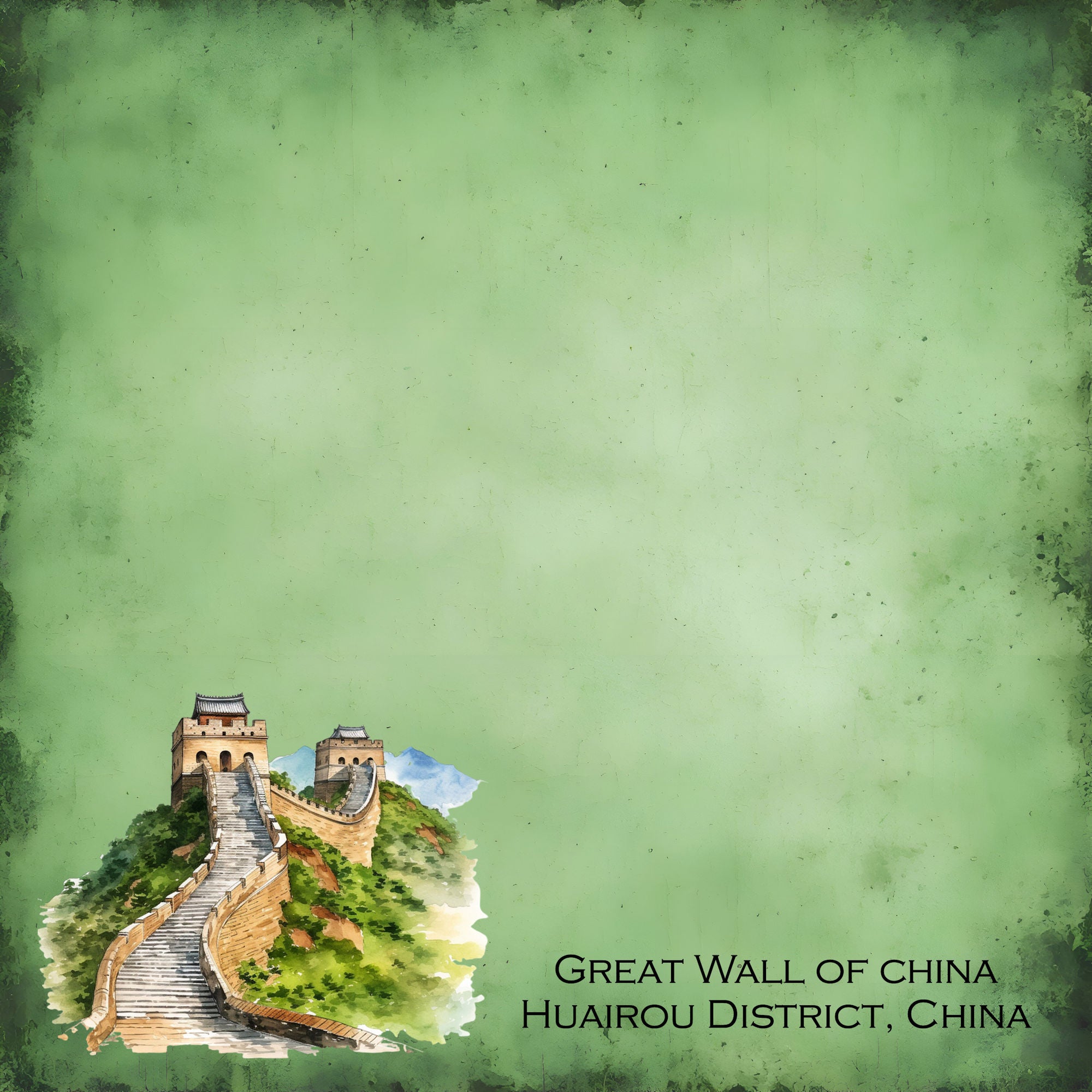 Seven Wonders Collection Great Wall of China 12 x 12 Double-Sided Scrapbook Paper by SSC Designs