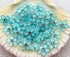 Flower Fun Collection Turquoise Blue 10mm Flatback Scrapbook Embellishments w/ Rhinestone Center by SSC Designs - 20 pieces