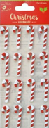 Christmas 3D Mini Glitter Candy Cane Holiday Embellishments by Little Birdie