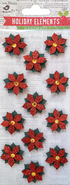 Christmas 3D Mini Glitter Poinsettia Holiday Embellishments by Little Birdie