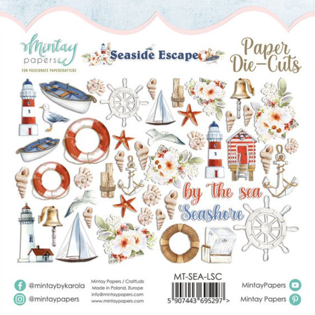 Seaside Escape Collection Scrapbook Ephemera by Mintay Papers