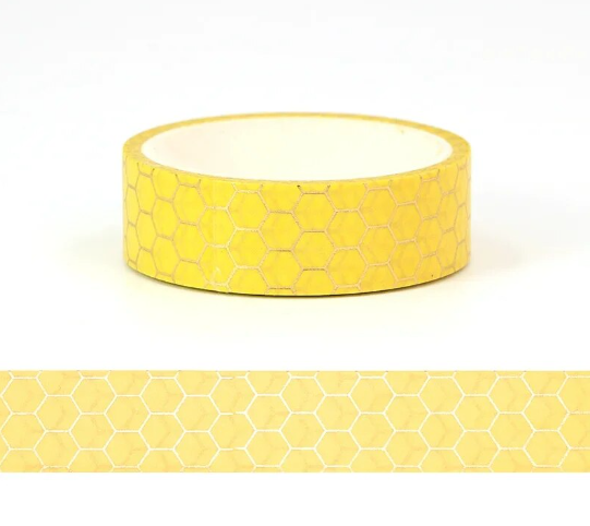 TW Collection Gold Foil Honeycomb Washi Tape by SSC Designs - 15mm x 30 Feet.