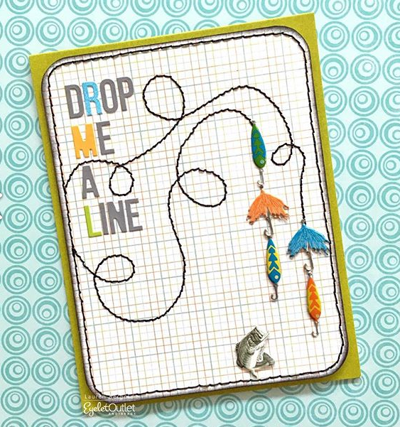 Fishing Lure Brads Scrapbook or Card Embellishments by Eyelet Outlet - Pkg. of 12