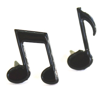 Music Collection Music Notes Scrapbook Brads by Eyelet Outlet - Pkg. of 12