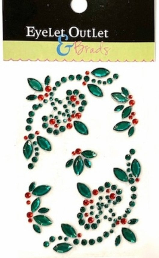 Our Brads Need Friends Collection Christmas Swirls Self-Adhesive Scrapbook Bling by Eyelet Outlet