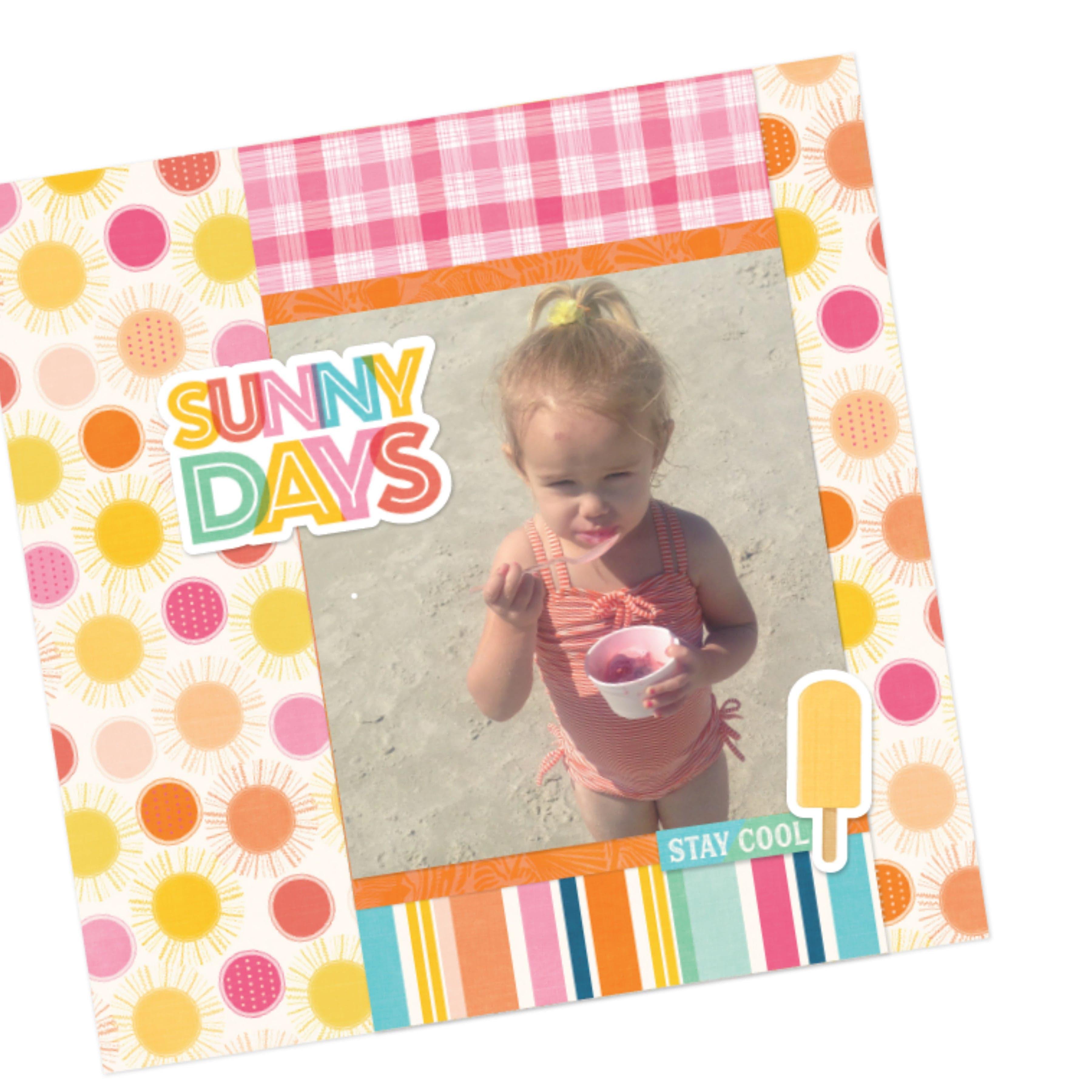 Sweet Sunshine Collection Stay Cool 12 x 12 Double-Sided Scrapbook Paper by Photo Play Paper - Scrapbook Supply Companies