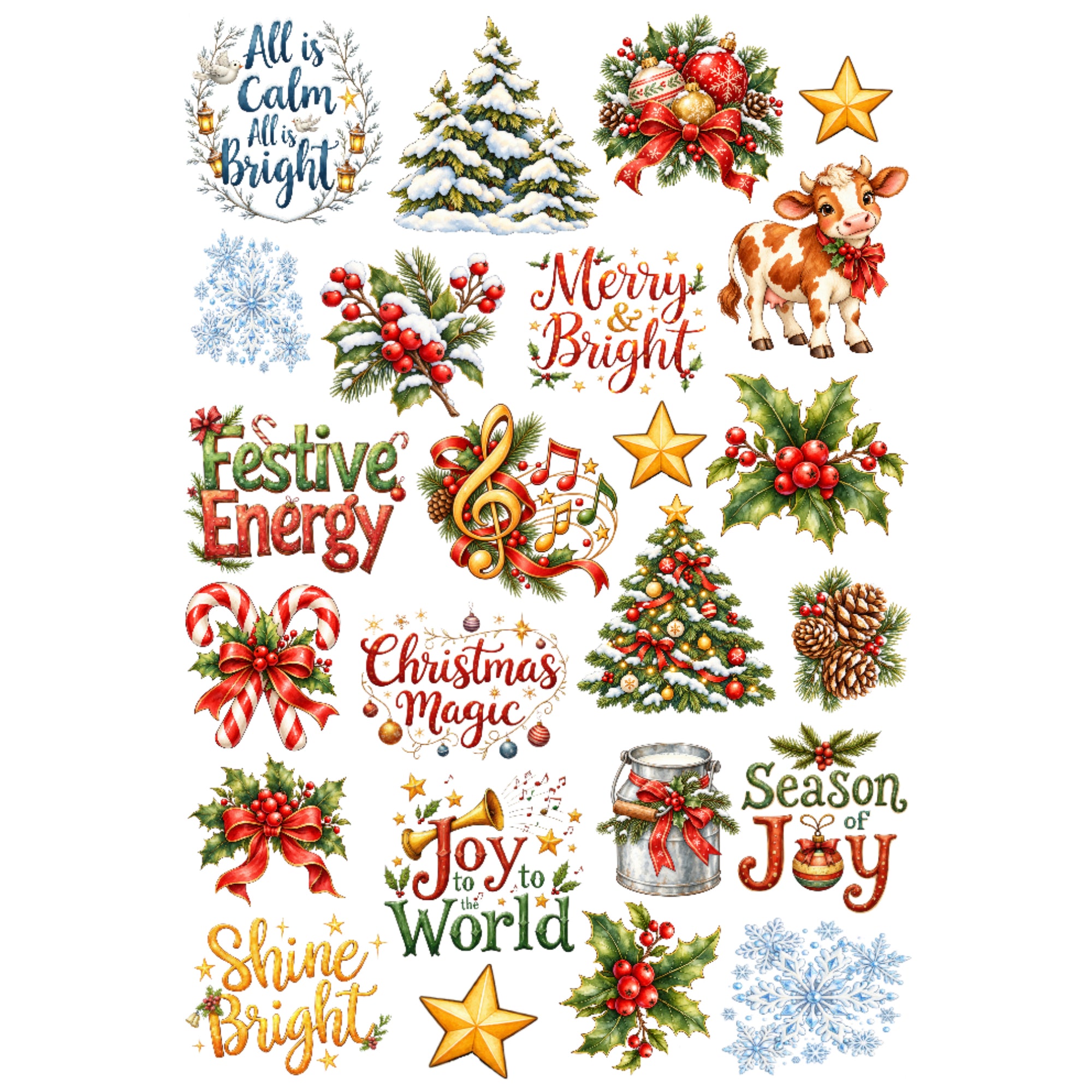 Twelve Days of Christmas Collection Laser Cut Scrapbook Ephemera Embellishments by SSC Designs