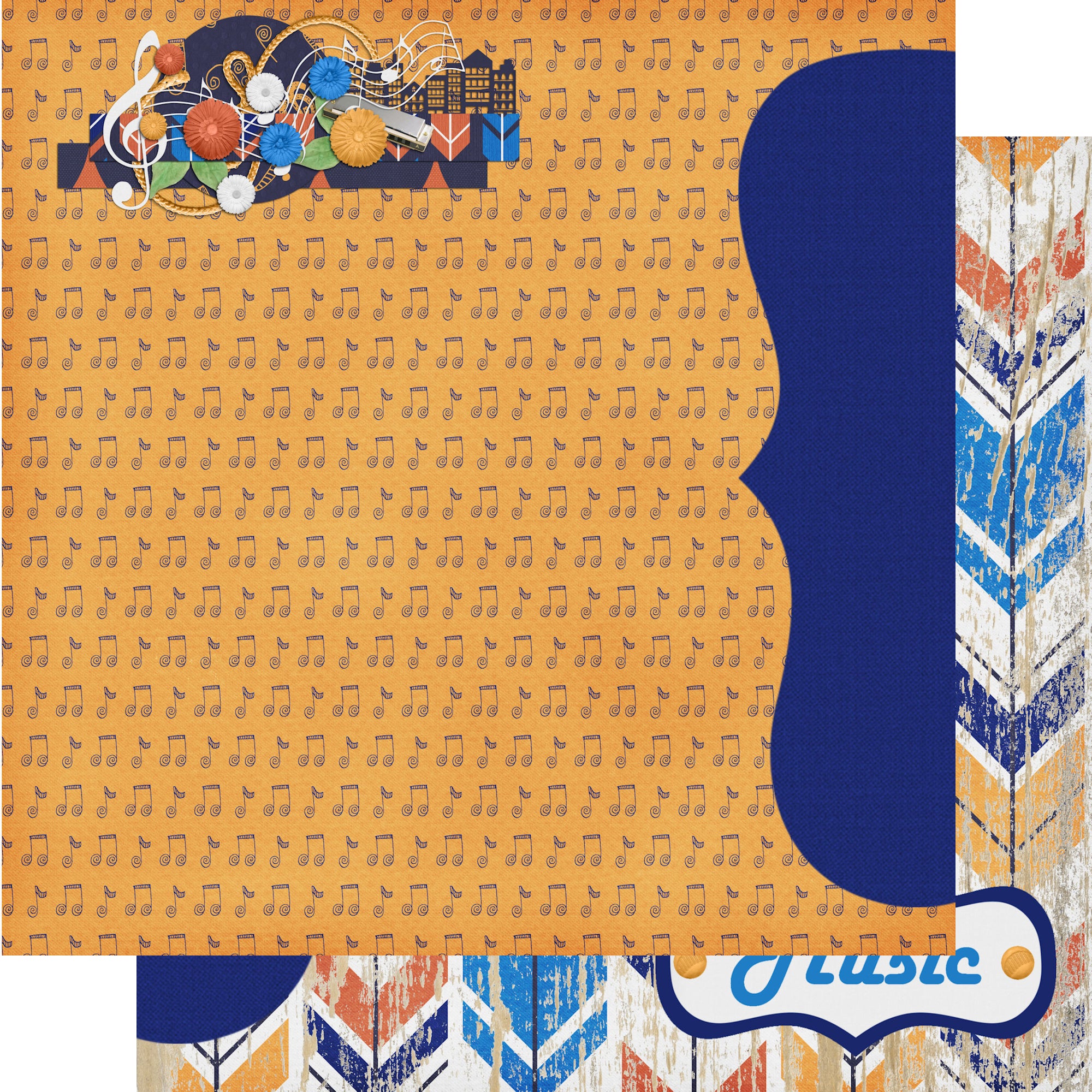 Tennessee Collection Music City 12 x 12 Double-Sided Scrapbook Paper by SSC Designs