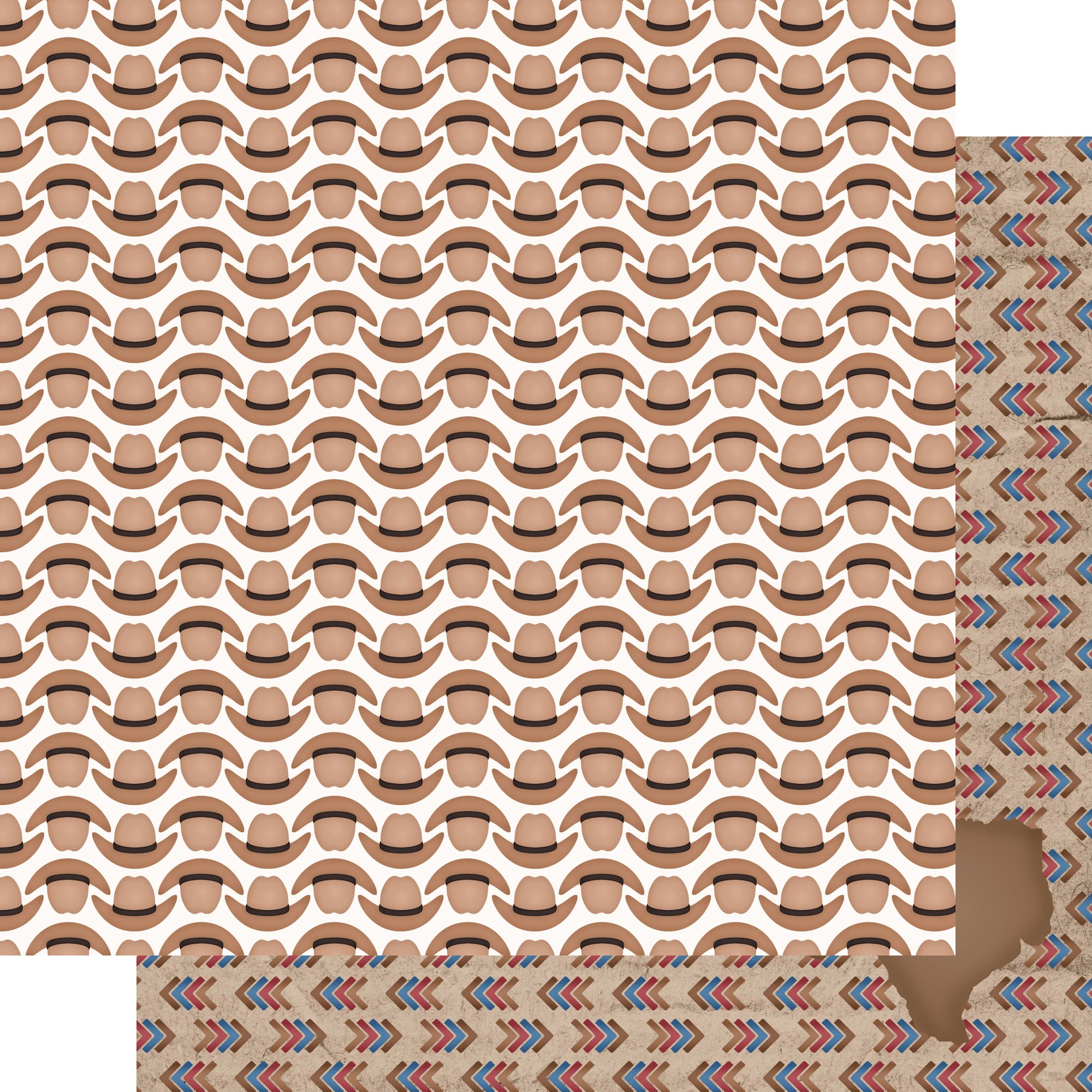 Texas Collection Cowboy Hats 12 x 12 Double-Sided Scrapbook Paper by SSC Designs