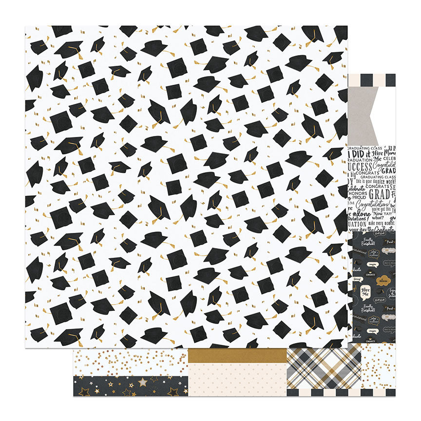 The Graduate Collection Grad A2 Cards 12x12 Double-Sided Scrapbook Paper by Photo Play Paper