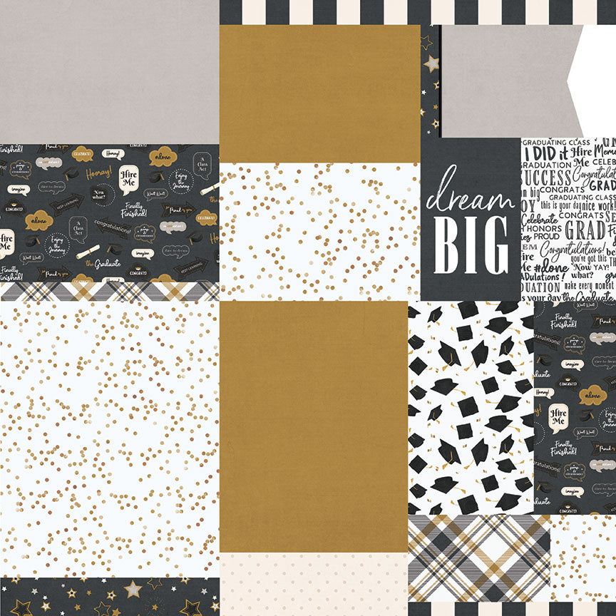 The Graduate Collection Grad A2 Cards 12x12 Double-Sided Scrapbook Paper by Photo Play Paper
