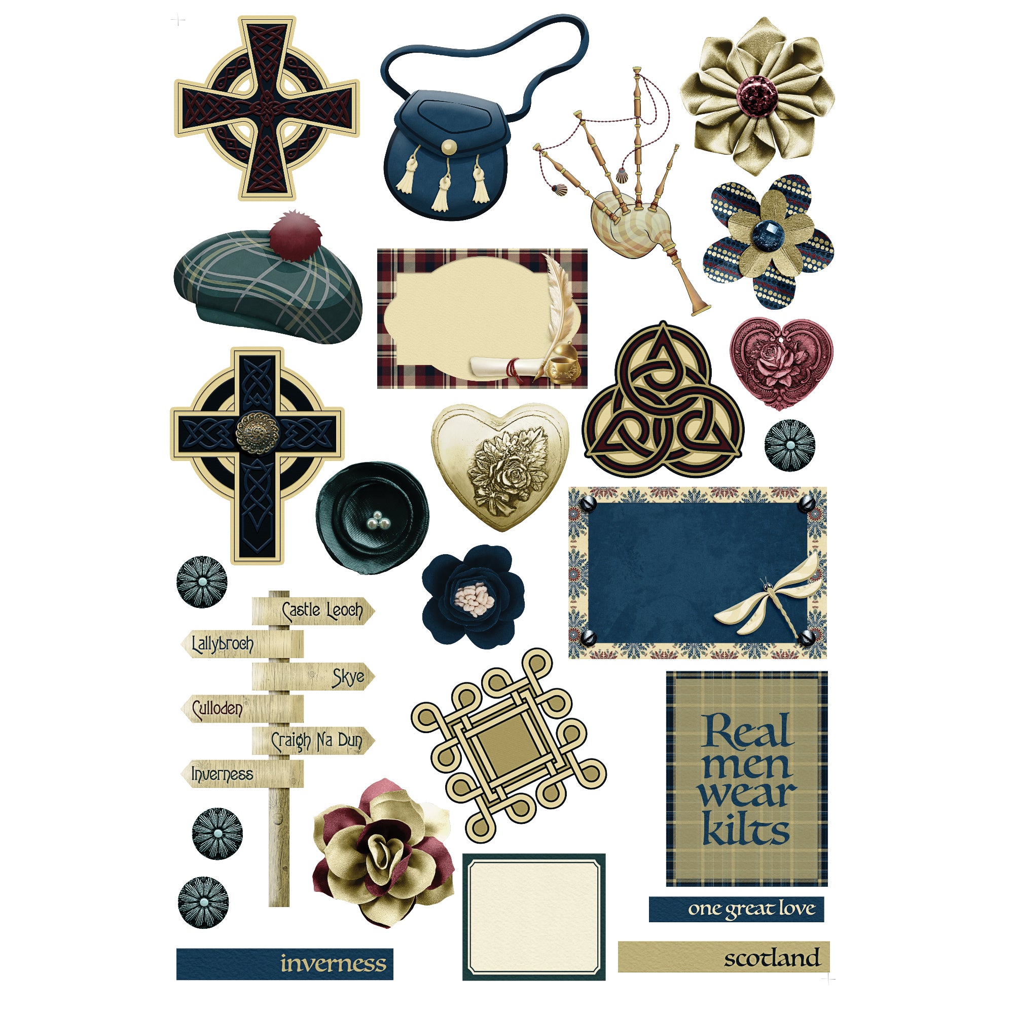 Through The Stones Collection Laser Cut Scrapbook Ephemera Embellishments by SSC Designs