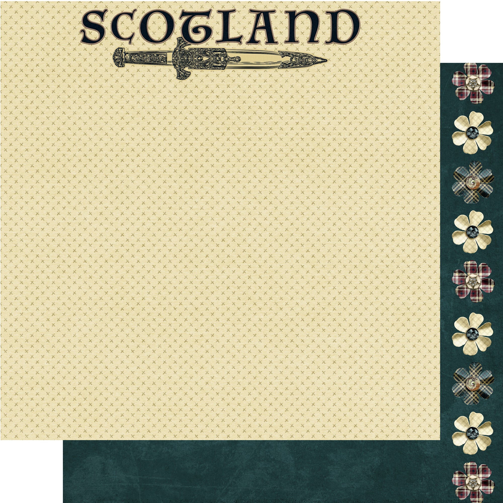 Through The Stones Collection Scottish Love 12 x 12 Double-Sided Scrapbook Paper by SSC Designs