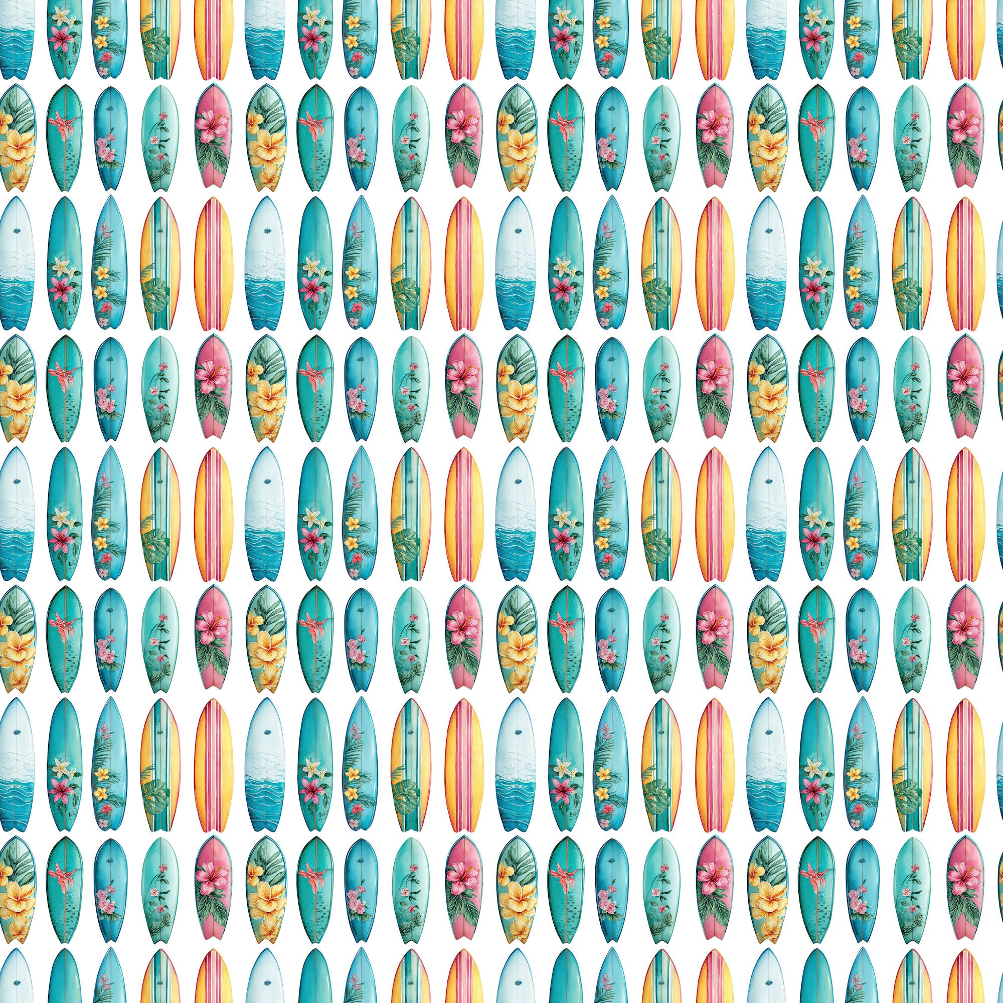 Tropic Like It's Hot Collection Flamingos & Surfboards 12 x 12 Double-Sided Scrapbook Paper by SSC Designs