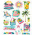 Tropic Like It's Hot Collection 8 x 10 Scrapbook Sticker Sheet by SSC Designs