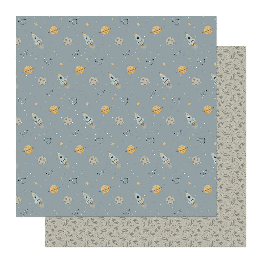 To the Moon and Back Collection Moonwalk 12 x 12 Double-Sided Scrapbook Paper by Photo Play Paper
