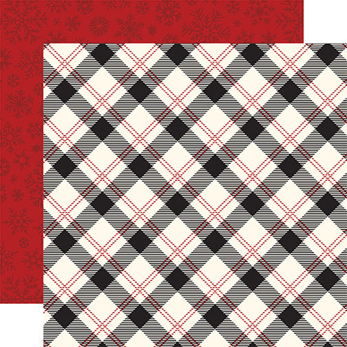 Twas The Night Before Christmas Volume I Present Plaid 12 x 12 Double-Sided Scrapbook Paper by Echo Park Paper