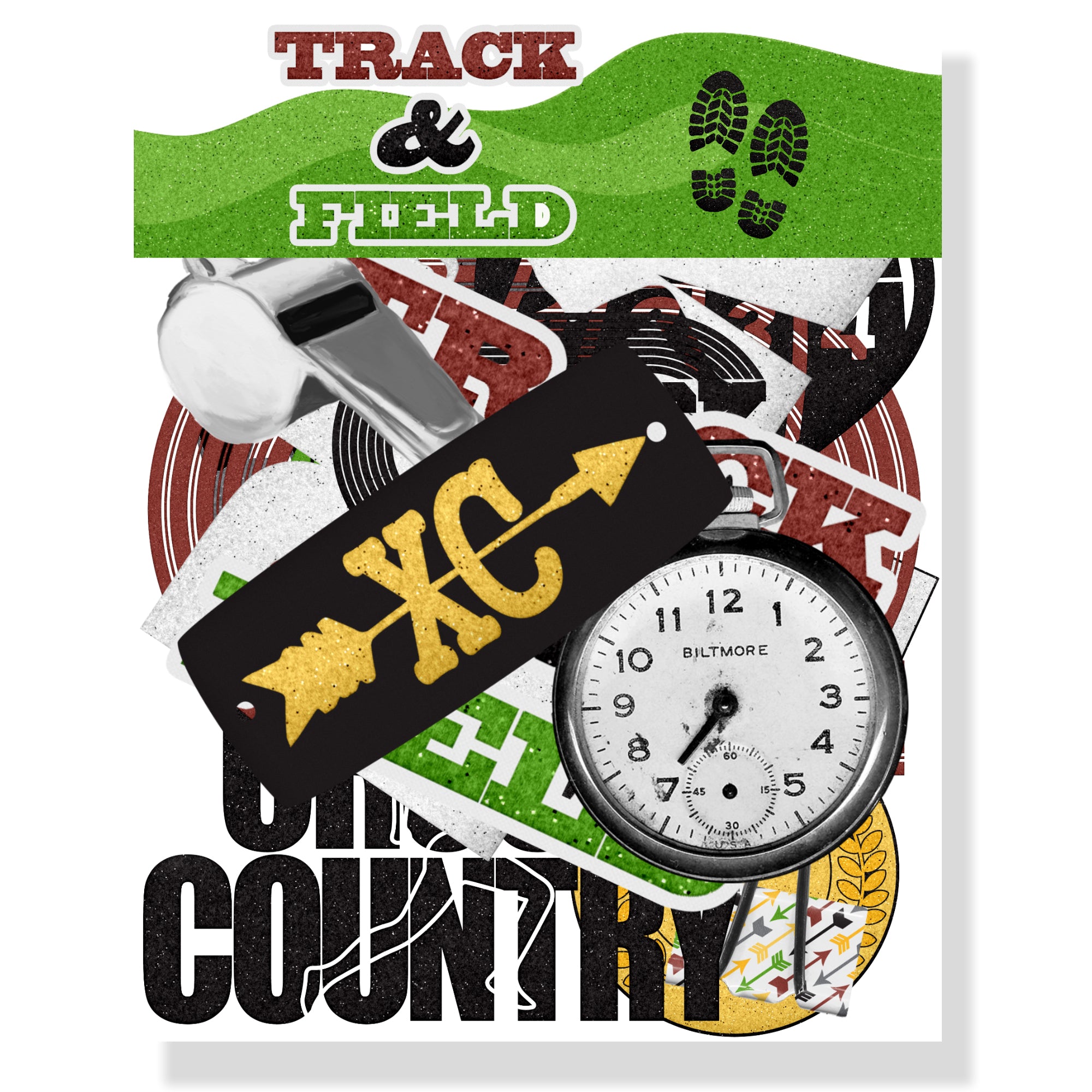 Track & Field 12 x 12 Scrapbook Paper & Embellishment Kit by SSC Designs