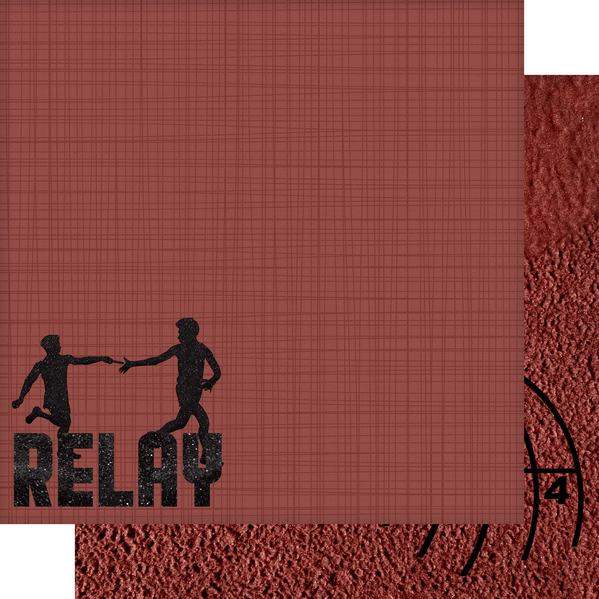 Track & Field Collection Relay Race 12 x 12 Double-Sided Scrapbook Paper by SSC Designs