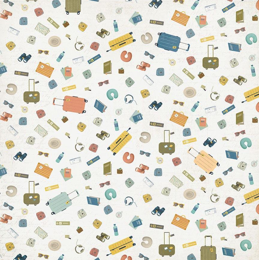 Travelogue Collection Let's Go 12 x 12 Double-Sided Scrapbook Paper by Photo Play Paper - Scrapbook Supply Companies