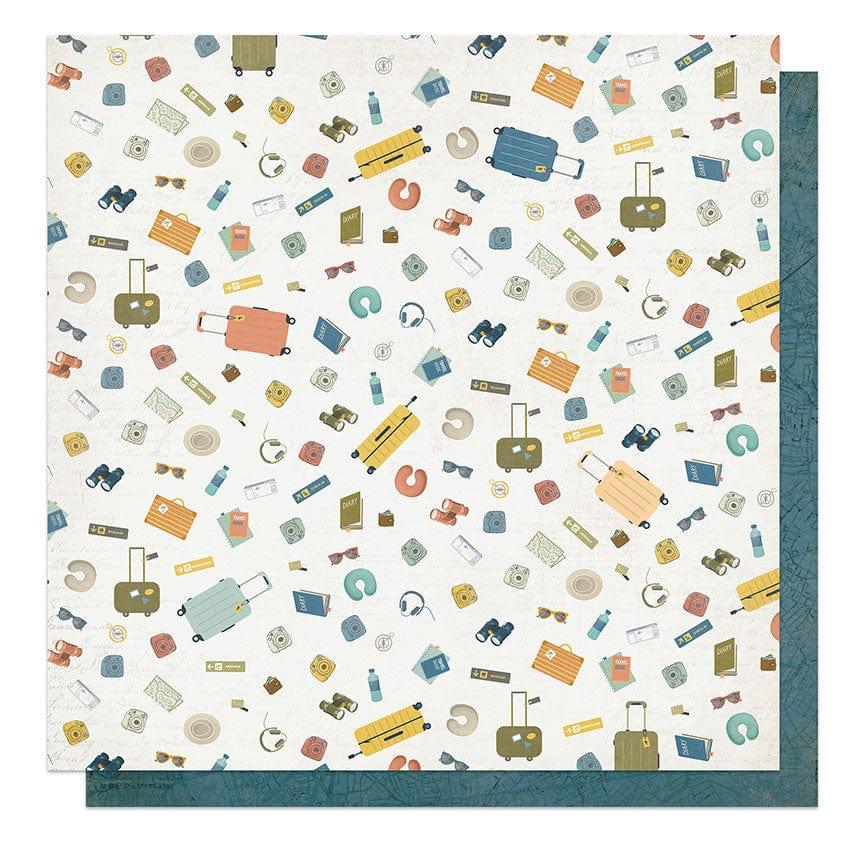 Travelogue Collection Let's Go 12 x 12 Double-Sided Scrapbook Paper by Photo Play Paper