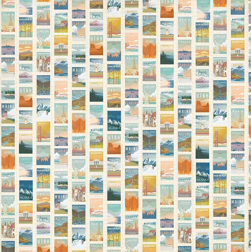 Travelogue Collection Destinations 12 x 12 Double-Sided Scrapbook Paper by Photo Play Paper - Scrapbook Supply Companies
