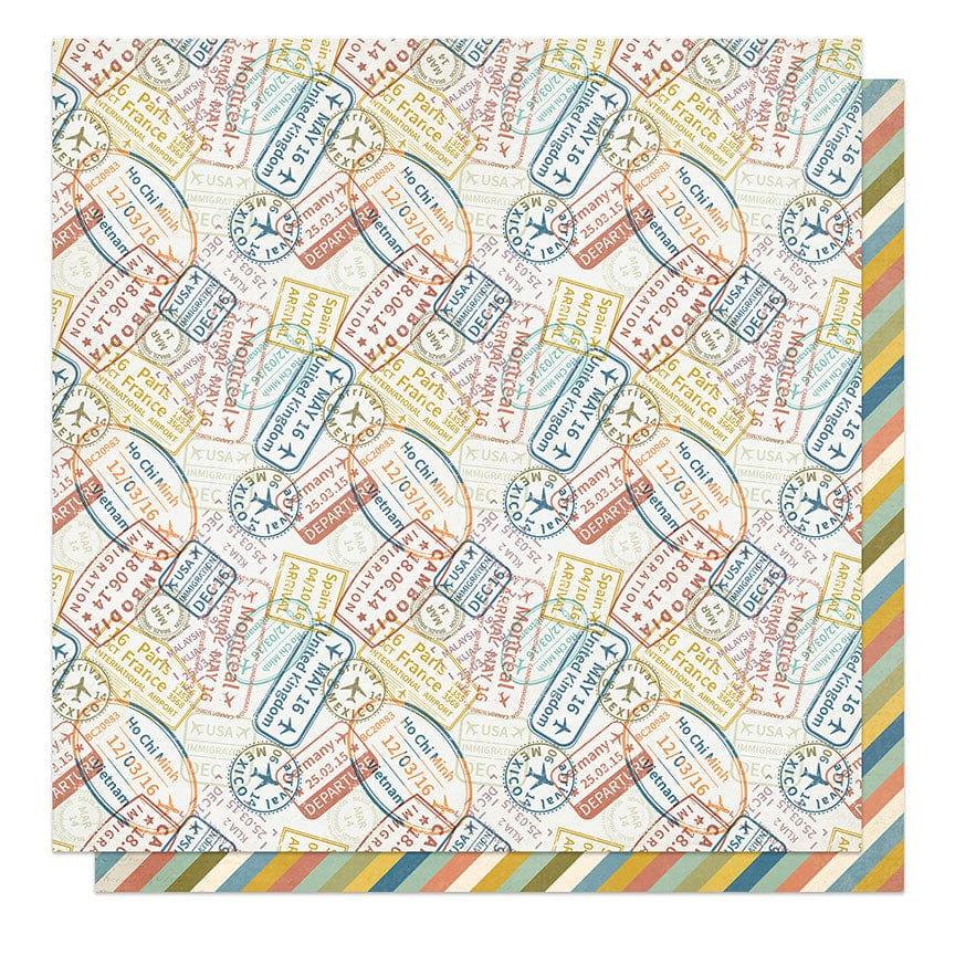 Travelogue Collection Travelor 12 x 12 Double-Sided Scrapbook Paper by Photo Play Paper - Scrapbook Supply Companies