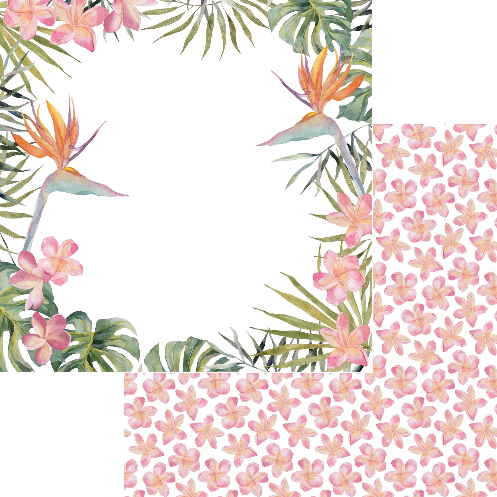 Tropical Paradise Collection Perfectly Paradise 12 x 12 Double-Sided Scrapbook Paper by SSC Designs
