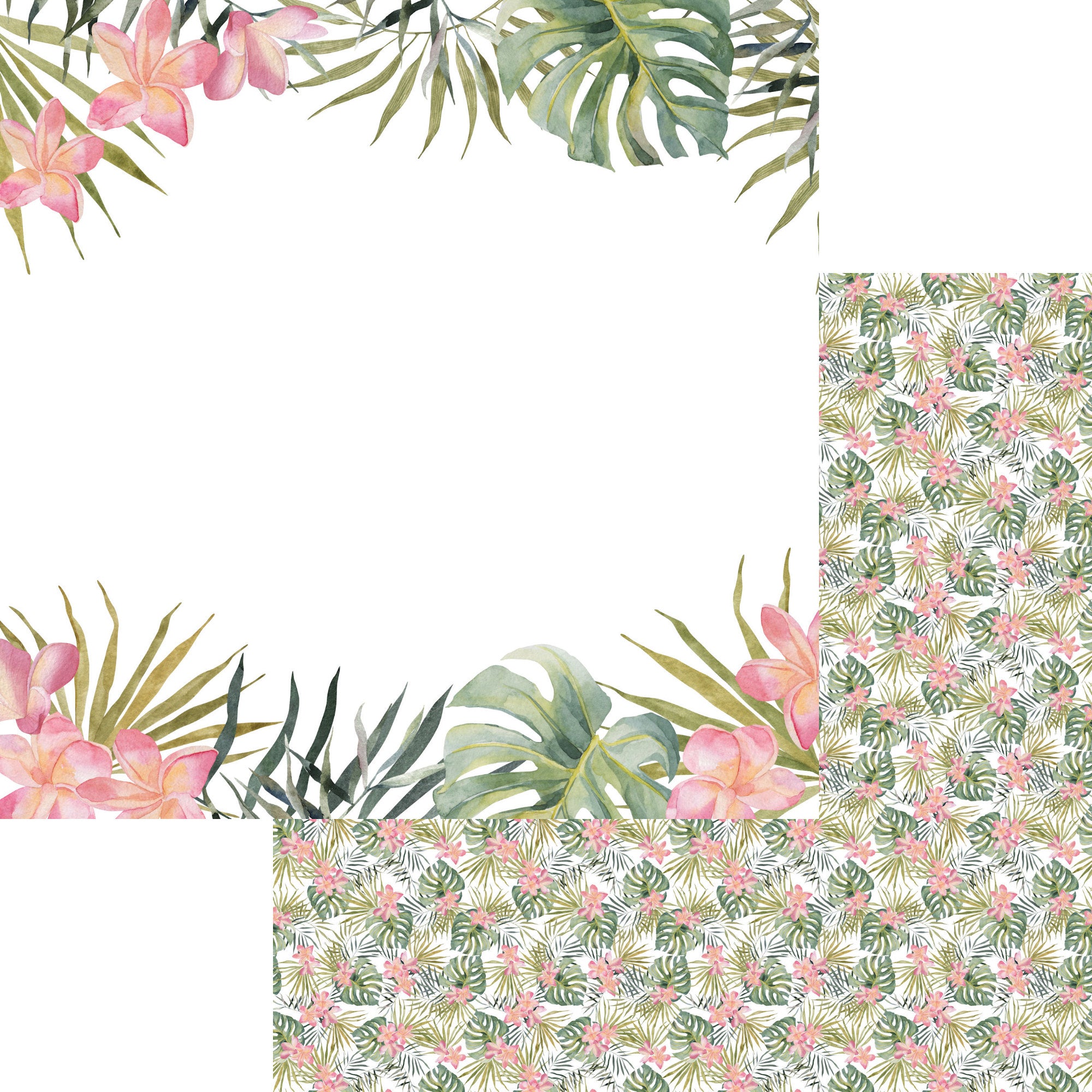 Tropical Paradise Collection Breathtaking 12 x 12 Double-Sided Scrapbook Paper by SSC Designs