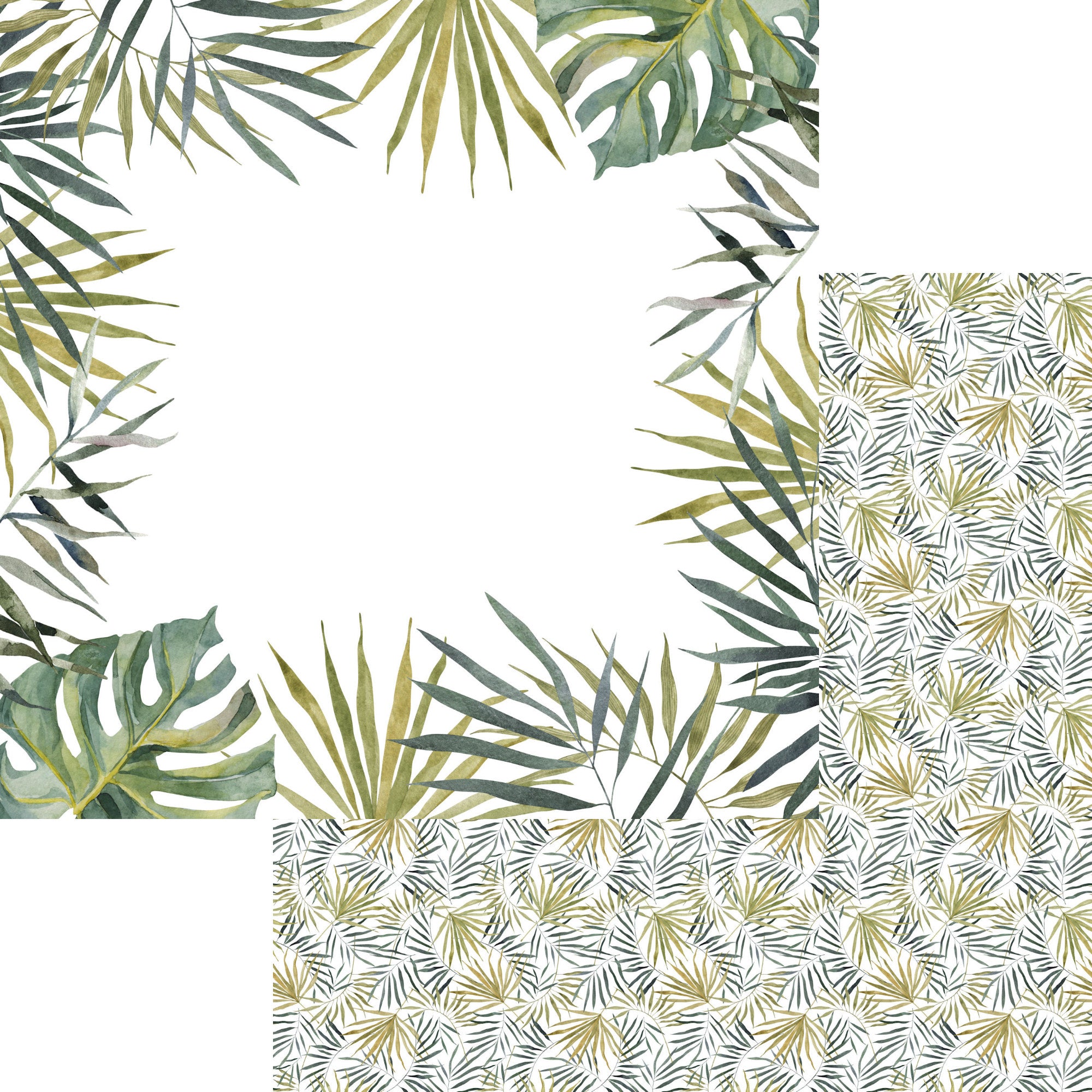 Tropical Paradise Collection Tranquil 12 x 12 Double-Sided Scrapbook Paper by SSC Designs