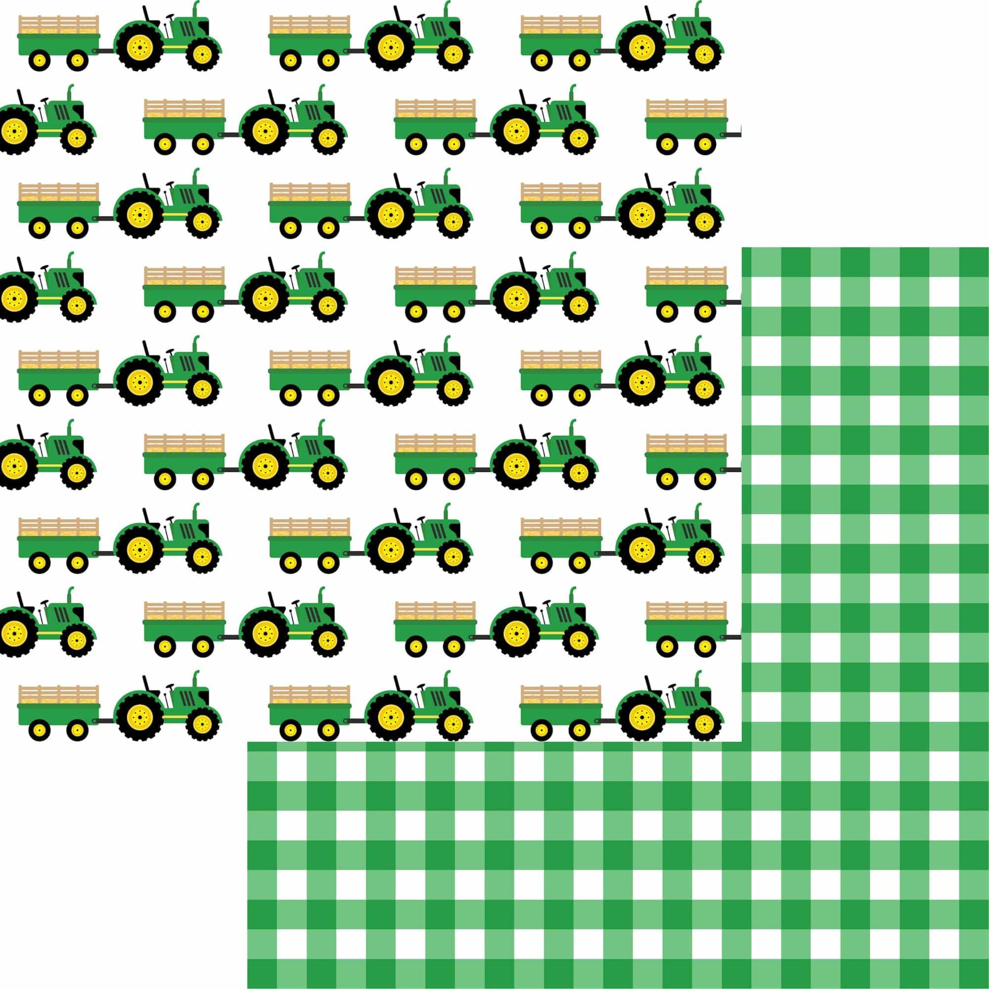Tractor Time Collection Crop Hopper 12 x 12 Double-Sided Scrapbook Paper by SSC Designs
